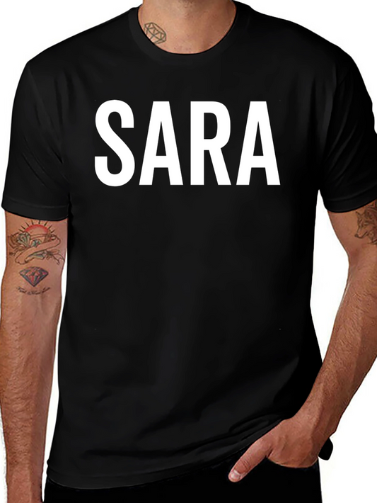 Personalized SARA Text Black T-Shirt