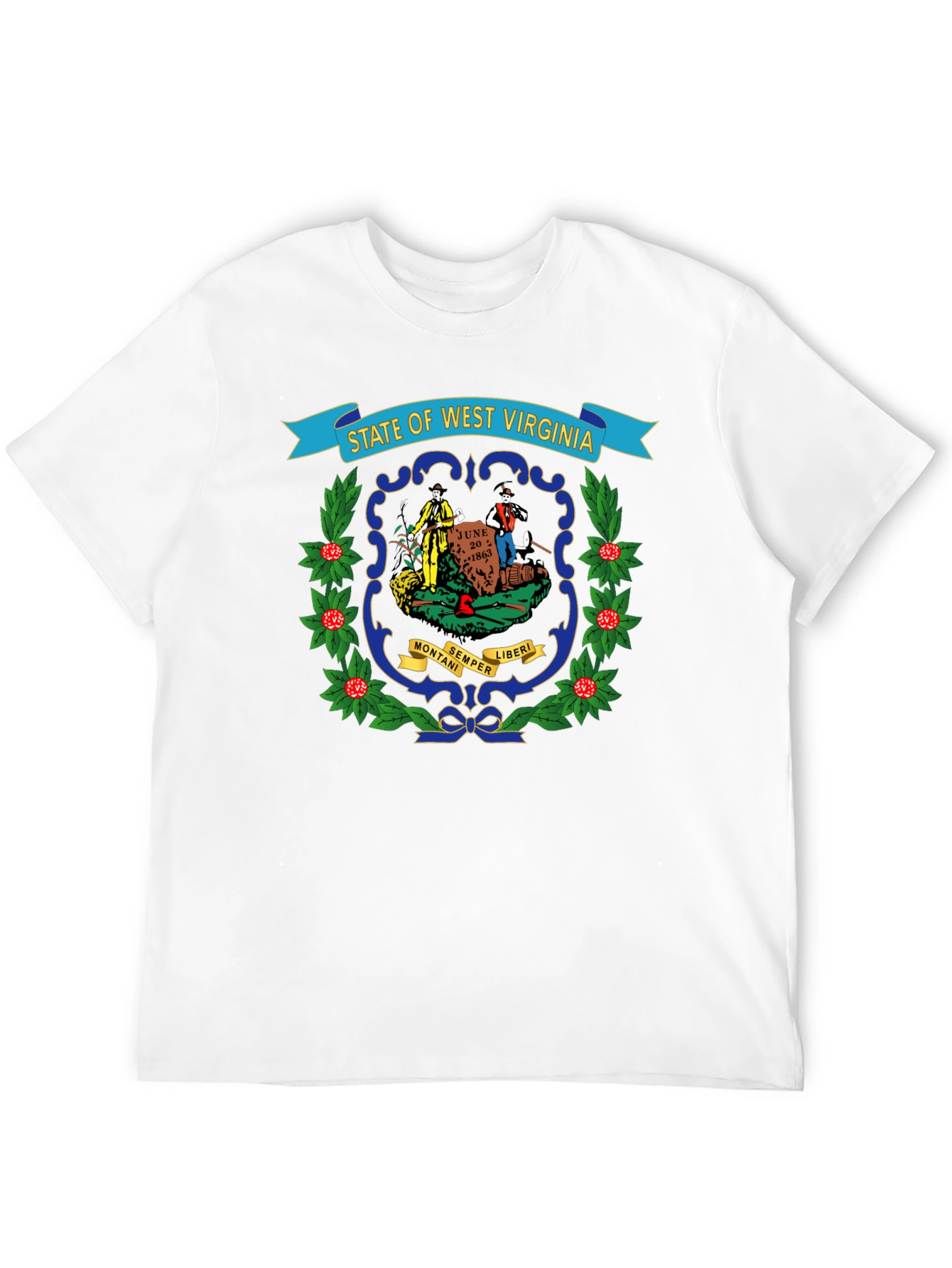 West Virginia State Seal Black T-Shirt