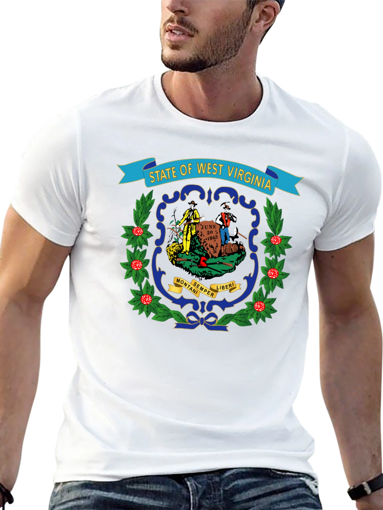 West Virginia State Seal Black T-Shirt