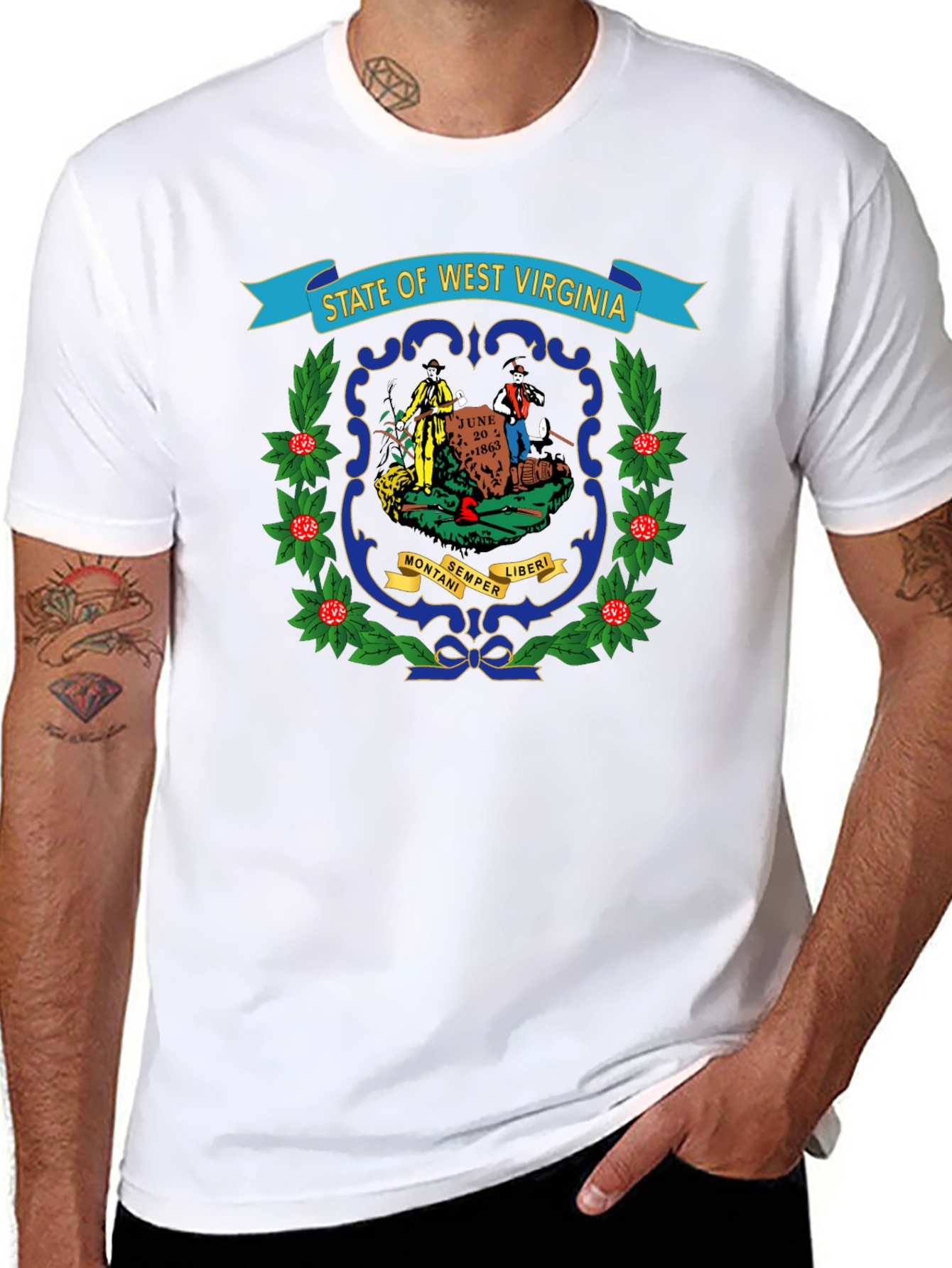 West Virginia State Seal Black T-Shirt