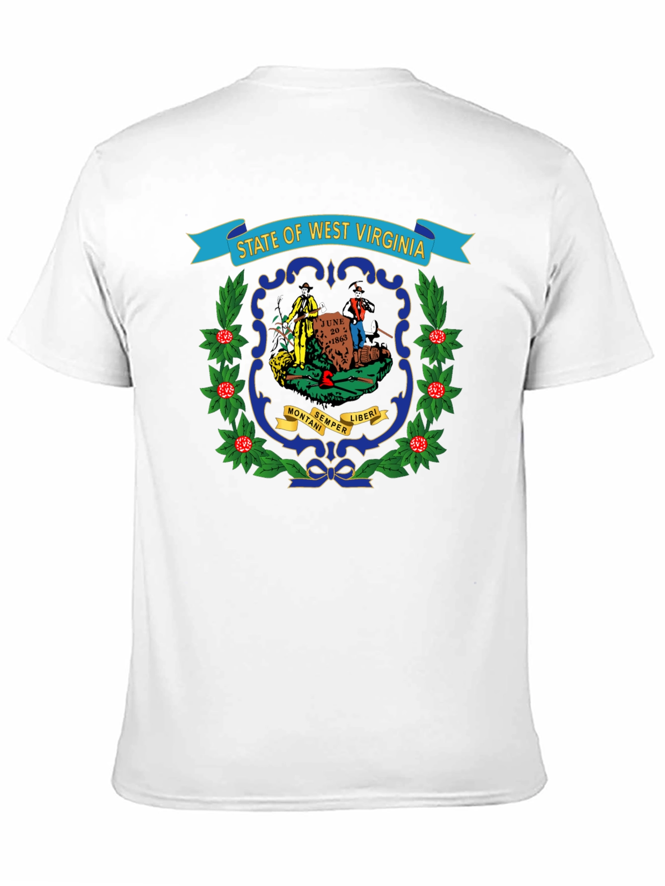 West Virginia State Seal Black T-Shirt