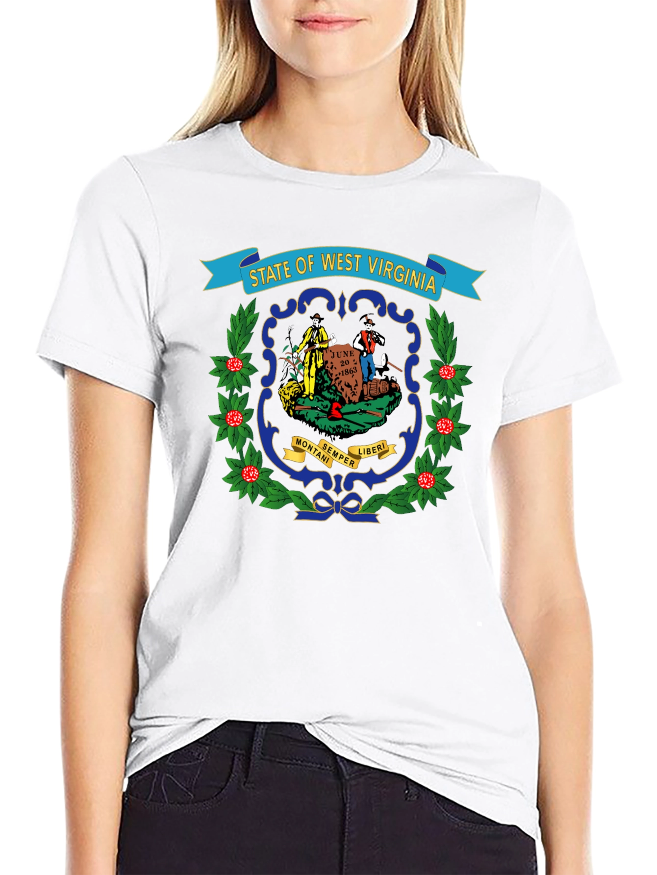 West Virginia State Seal Black T-Shirt
