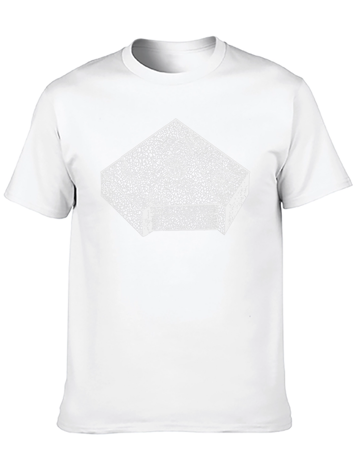 Geometric Floral Print Black T-Shirt