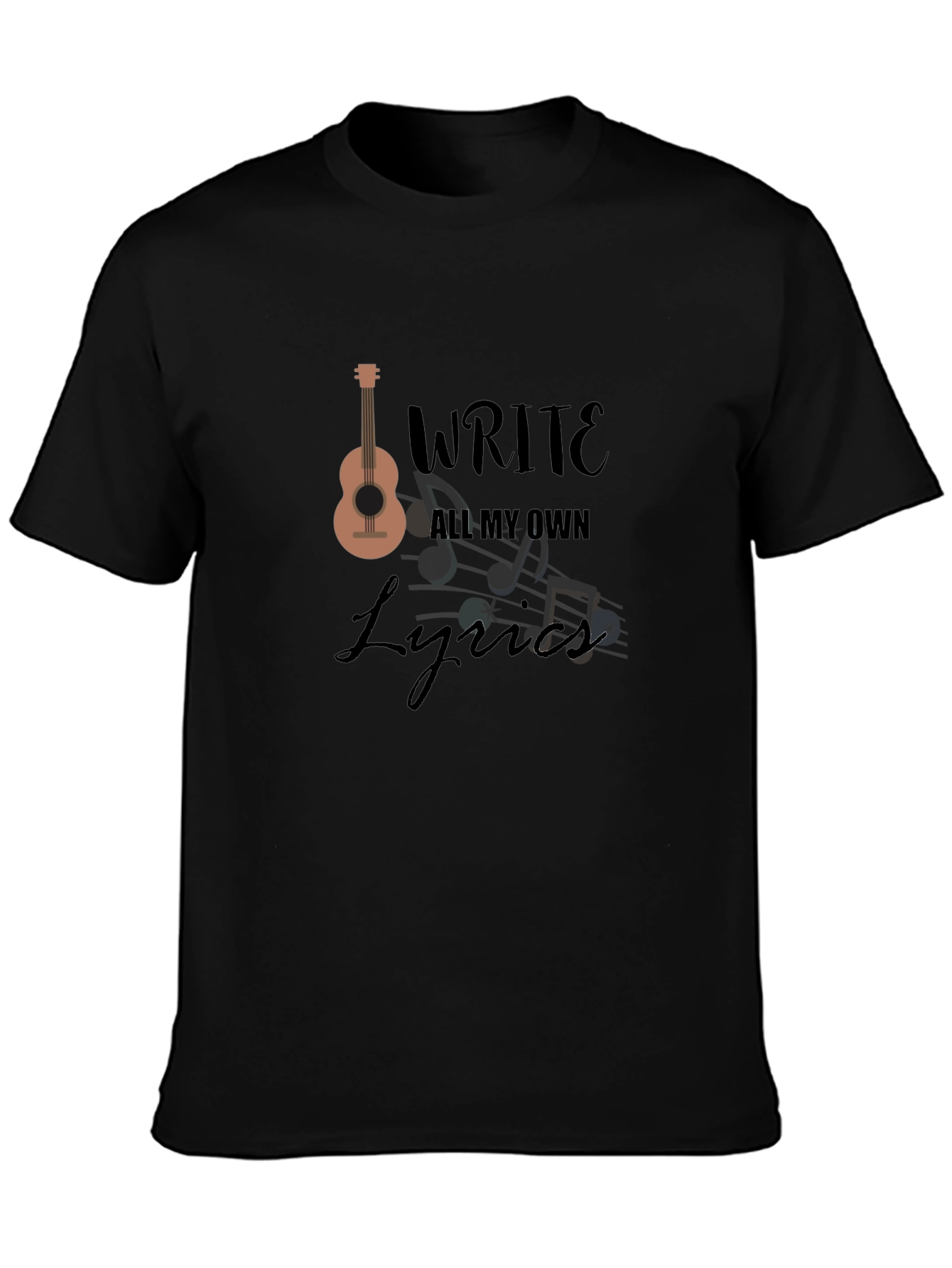 Write All My Own Lyrics Graphic Tee - Black