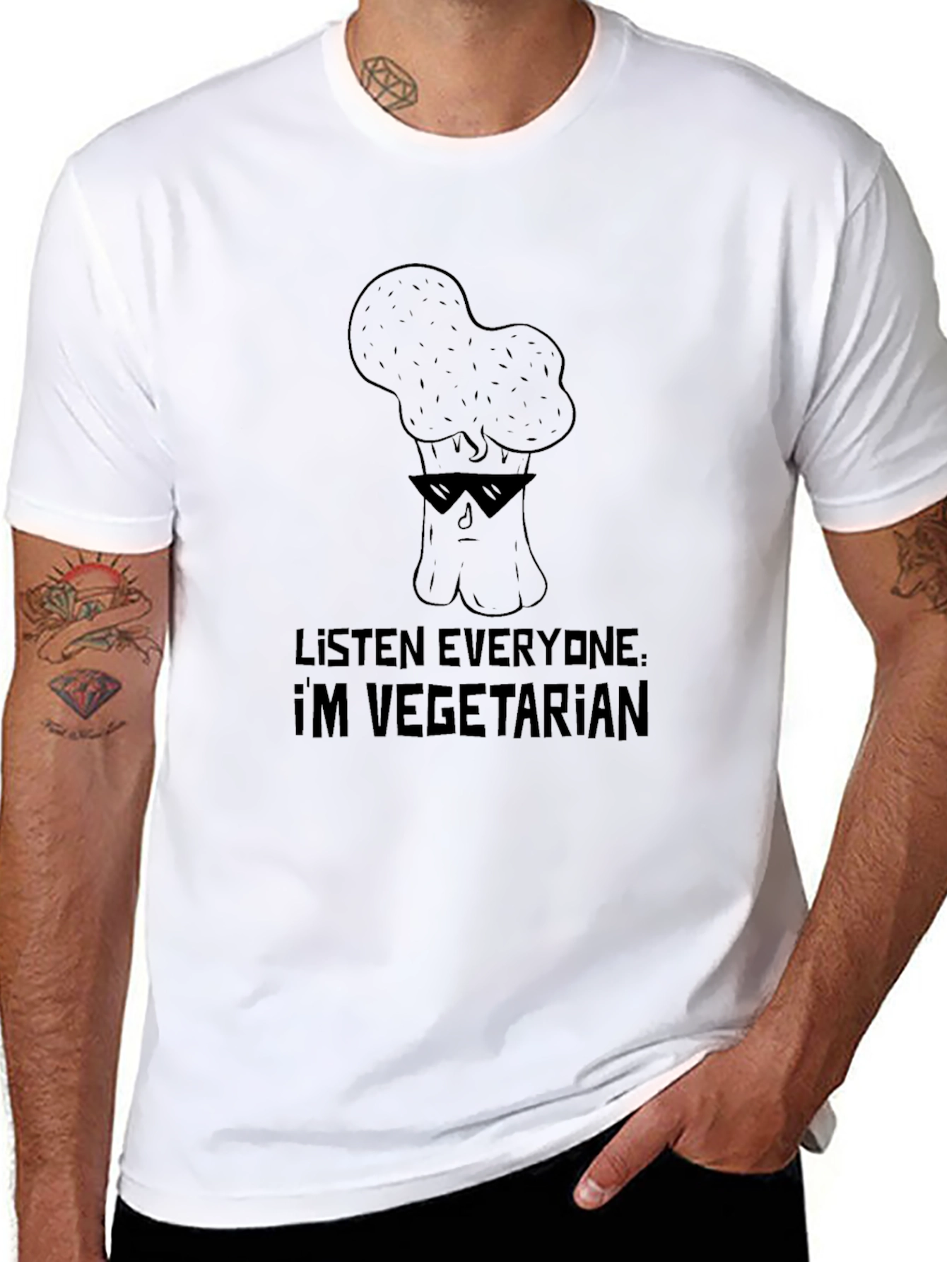 Cool Broccoli Vegetarian T-Shirt