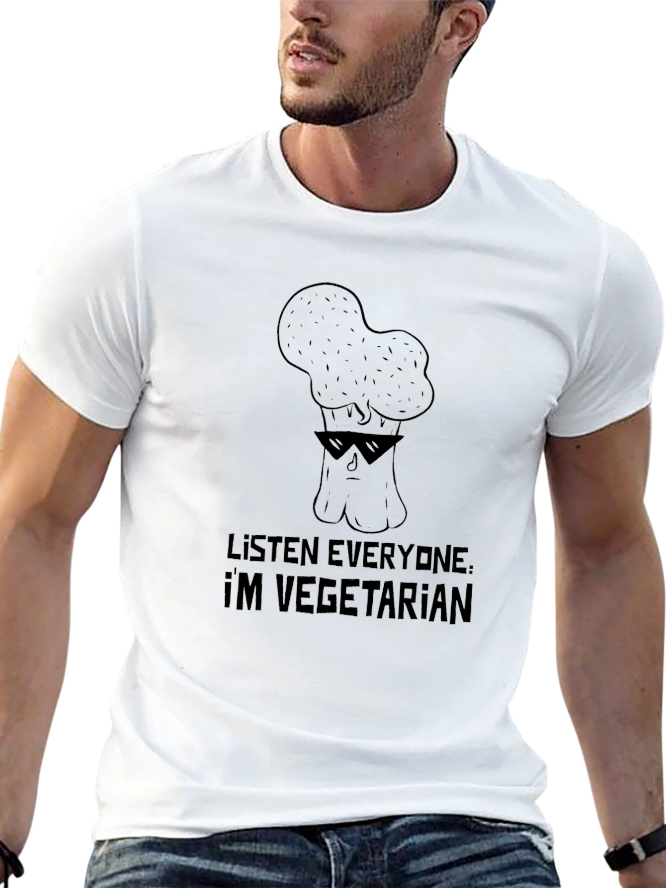 Cool Broccoli Vegetarian T-Shirt
