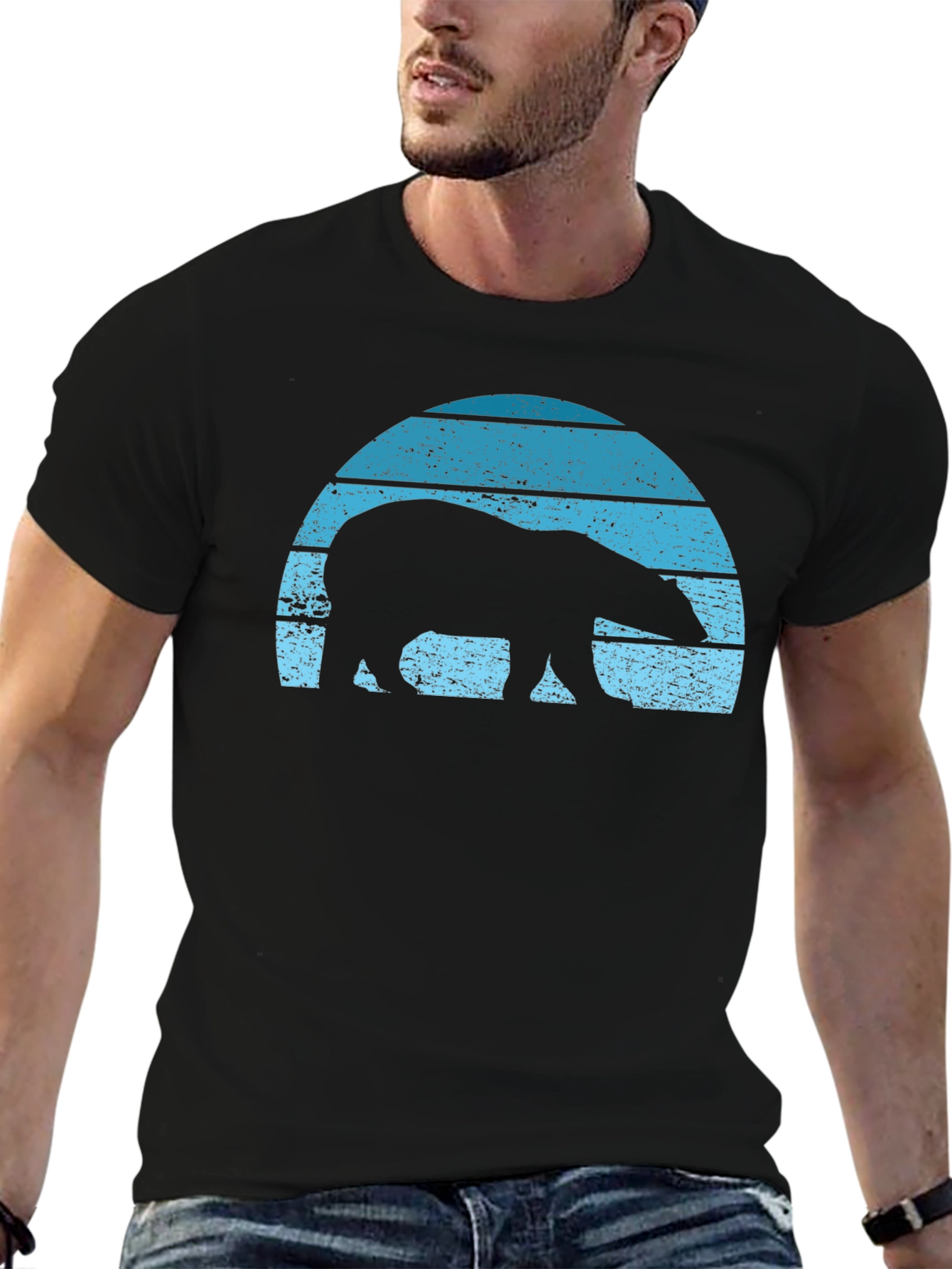 Retro Polar Bear Graphic T-Shirt