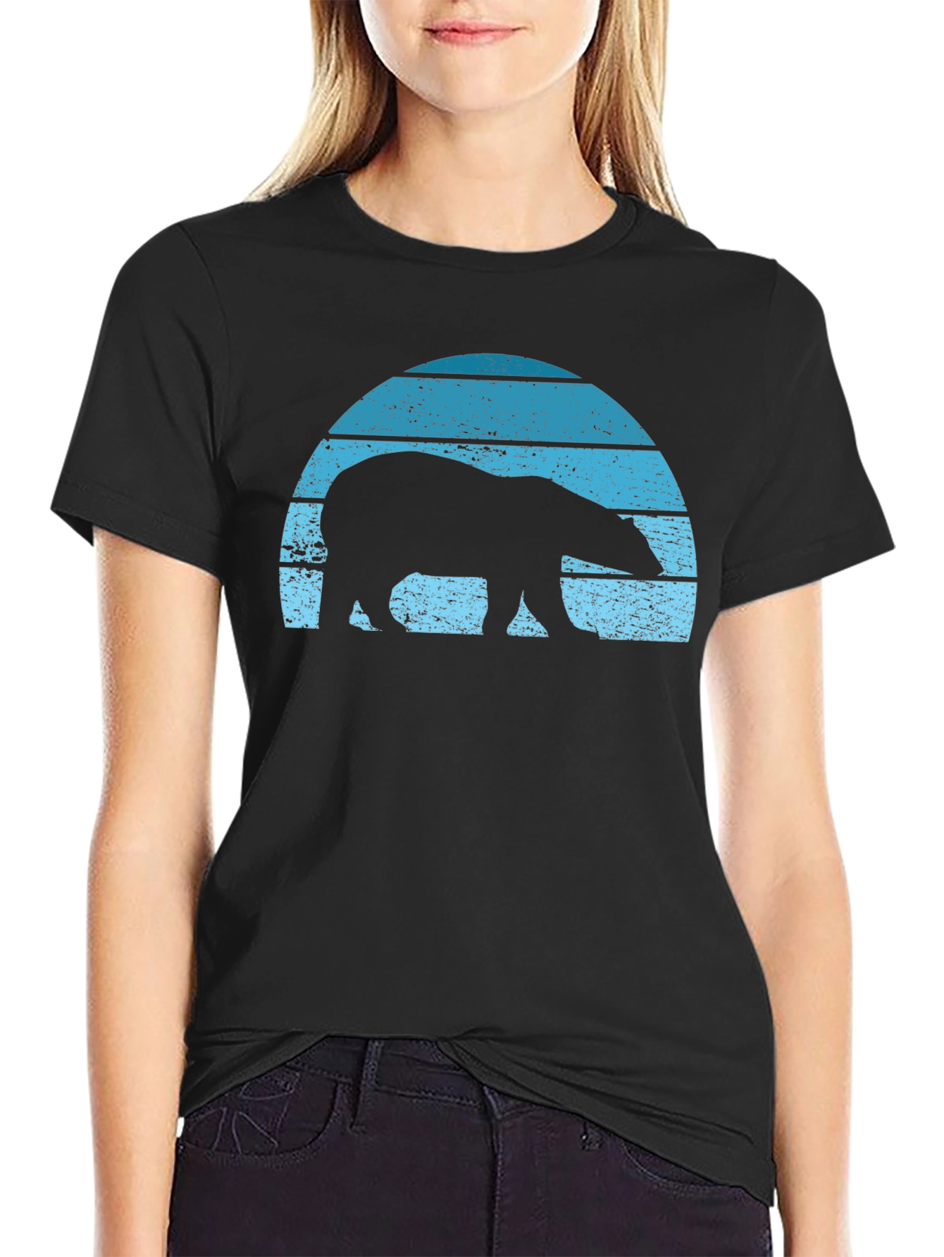 Retro Polar Bear Graphic T-Shirt