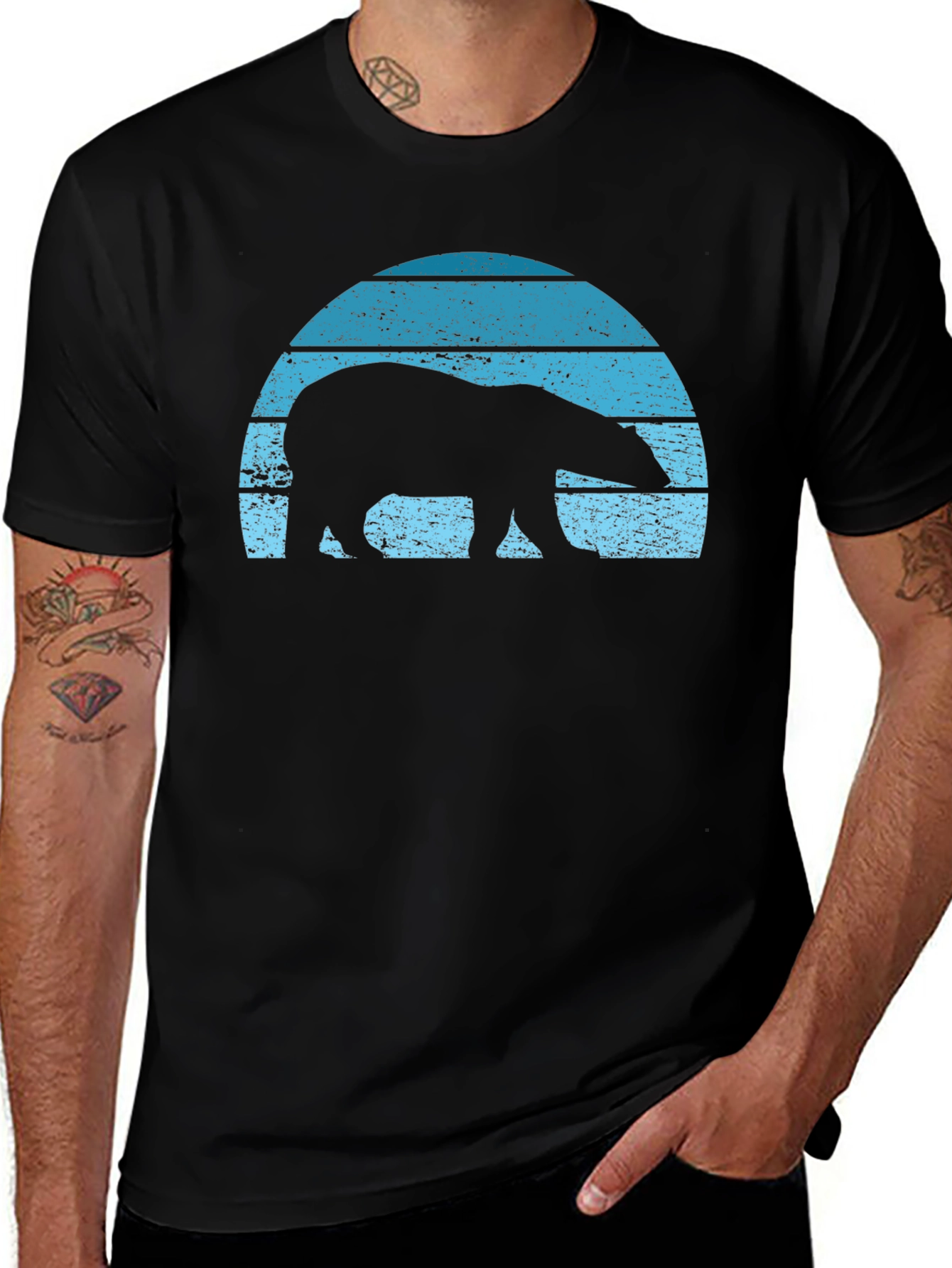 Retro Polar Bear Graphic T-Shirt