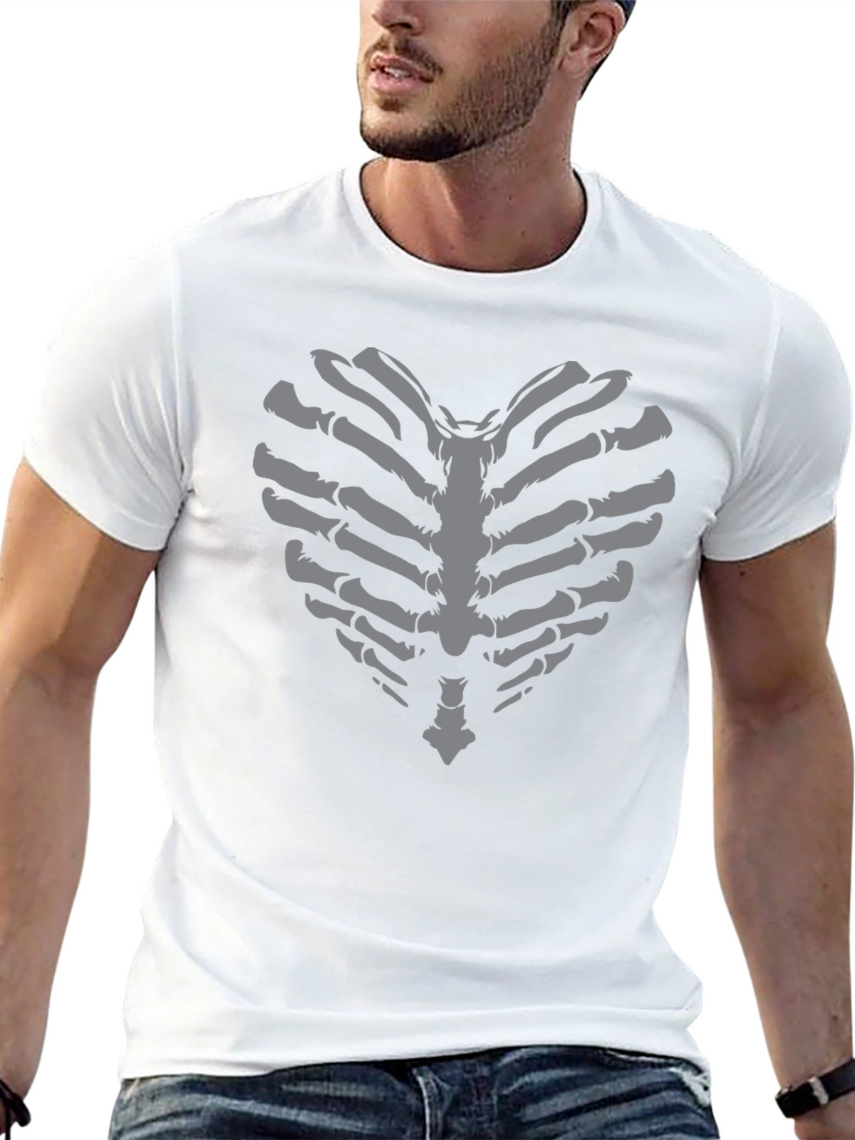 Skeleton Heart T-Shirt - Gothic Love Tee