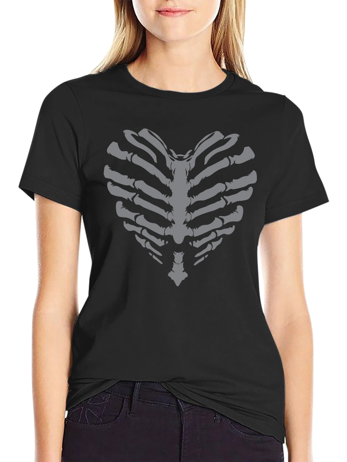 Skeleton Heart T-Shirt - Gothic Love Tee