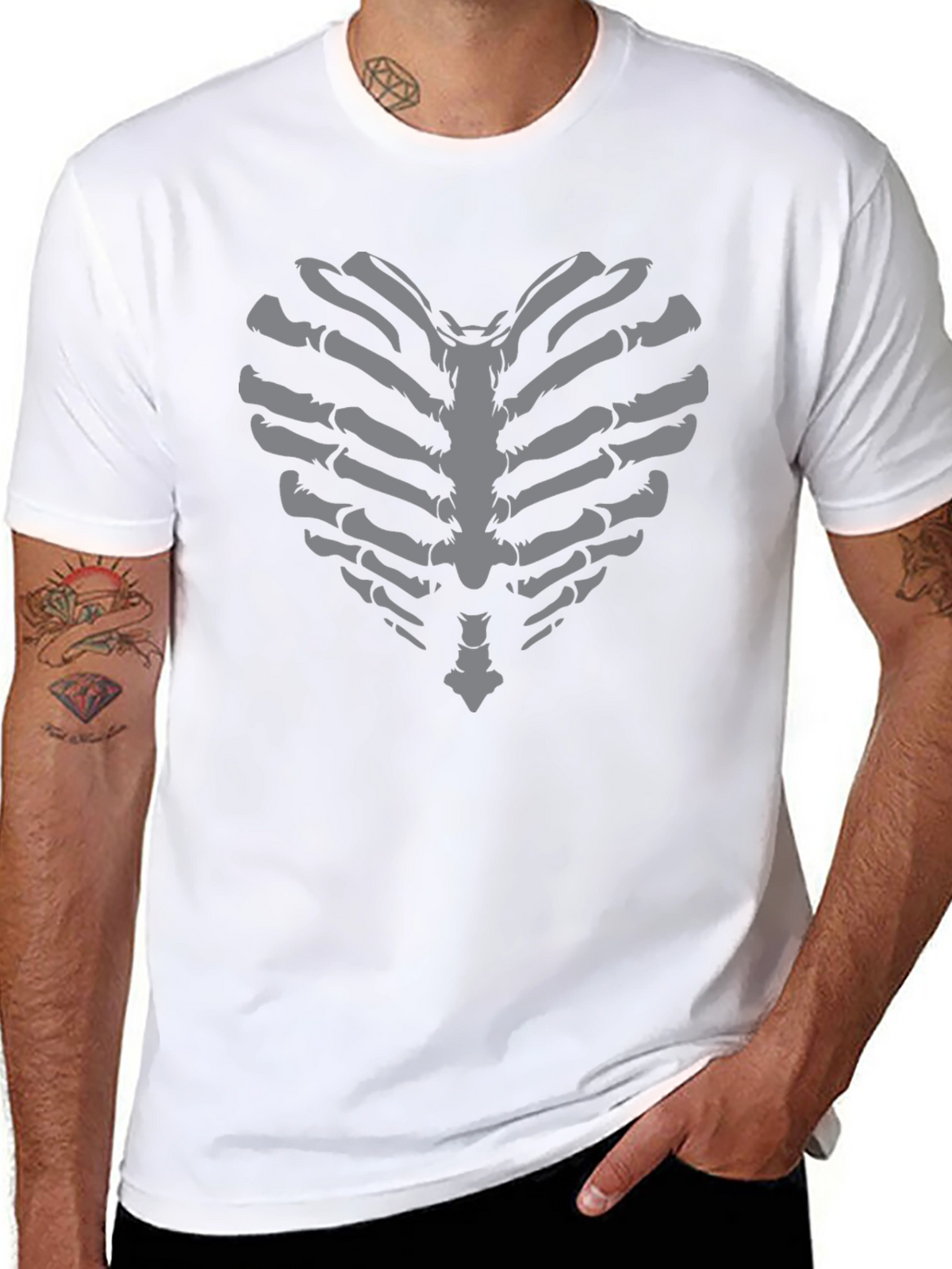 Skeleton Heart T-Shirt - Gothic Love Tee