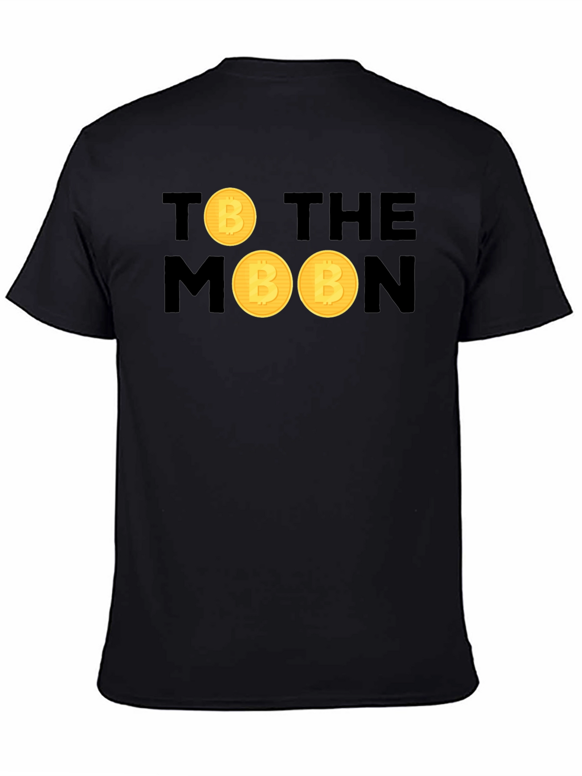 Bitcoin To The Moon Black T-Shirt Crypto