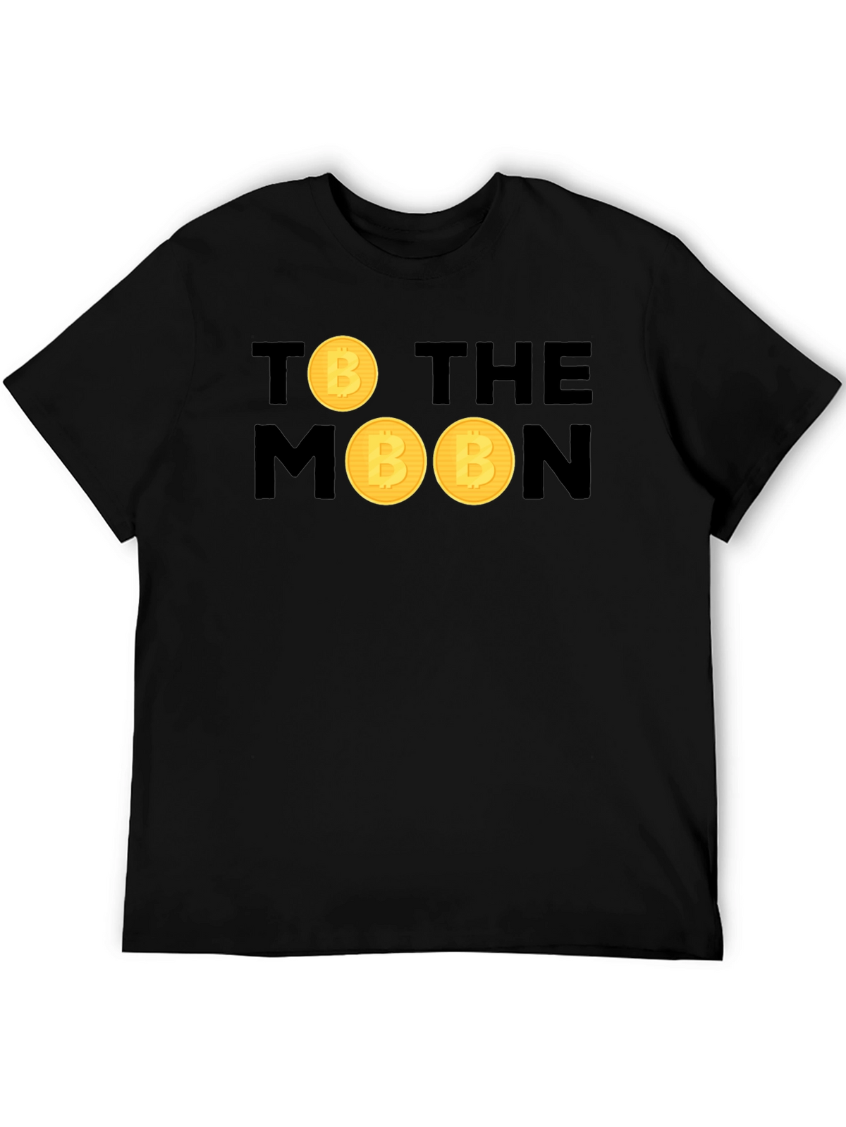 Bitcoin To The Moon Black T-Shirt Crypto