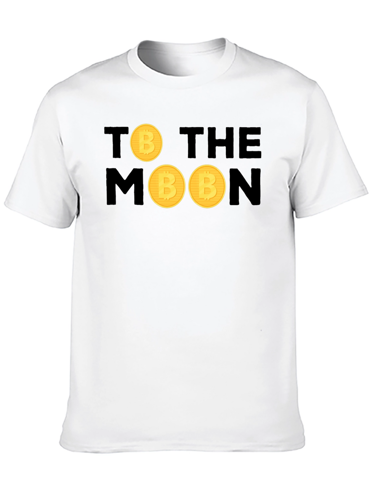 Bitcoin To The Moon Black T-Shirt Crypto