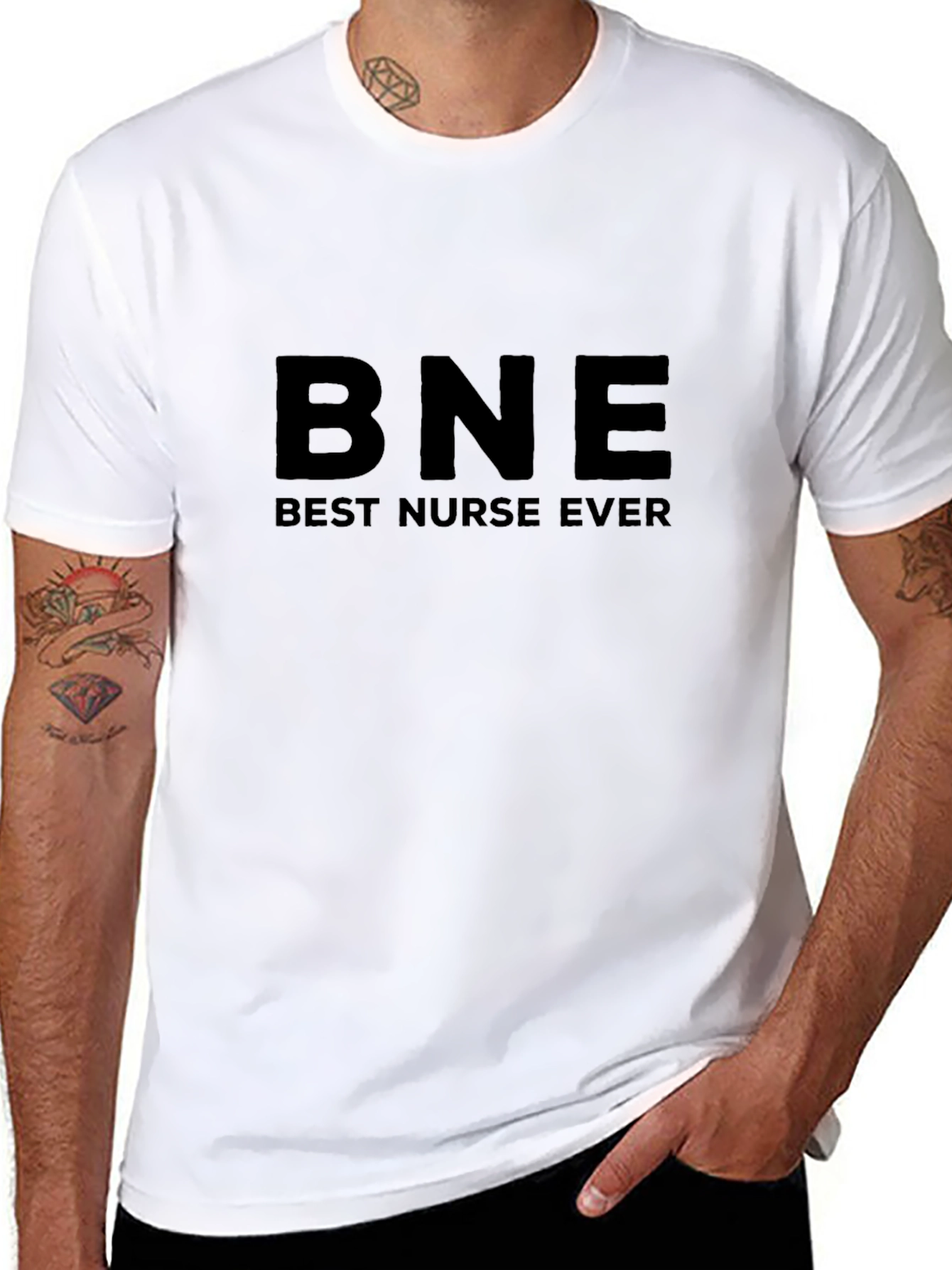 BNE Best Nurse Ever Black T-Shirt