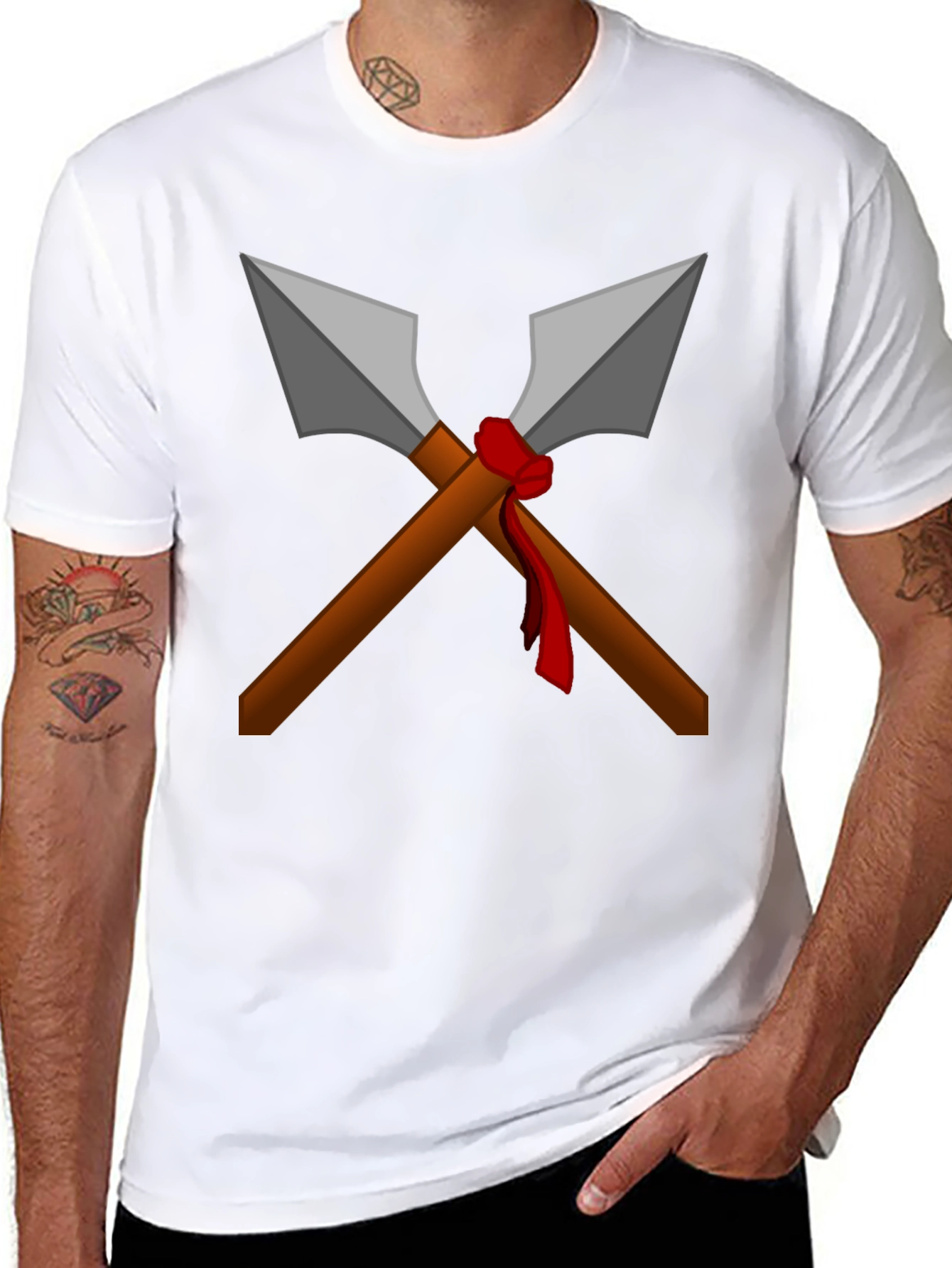 Crossed Spears Graphic Tee - Warrior Style