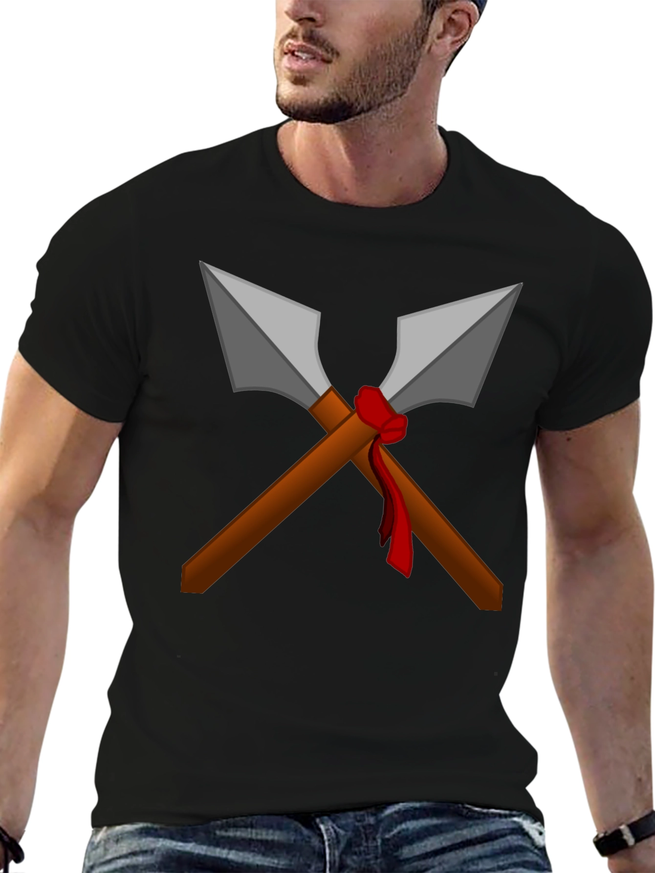 Crossed Spears Graphic Tee - Warrior Style