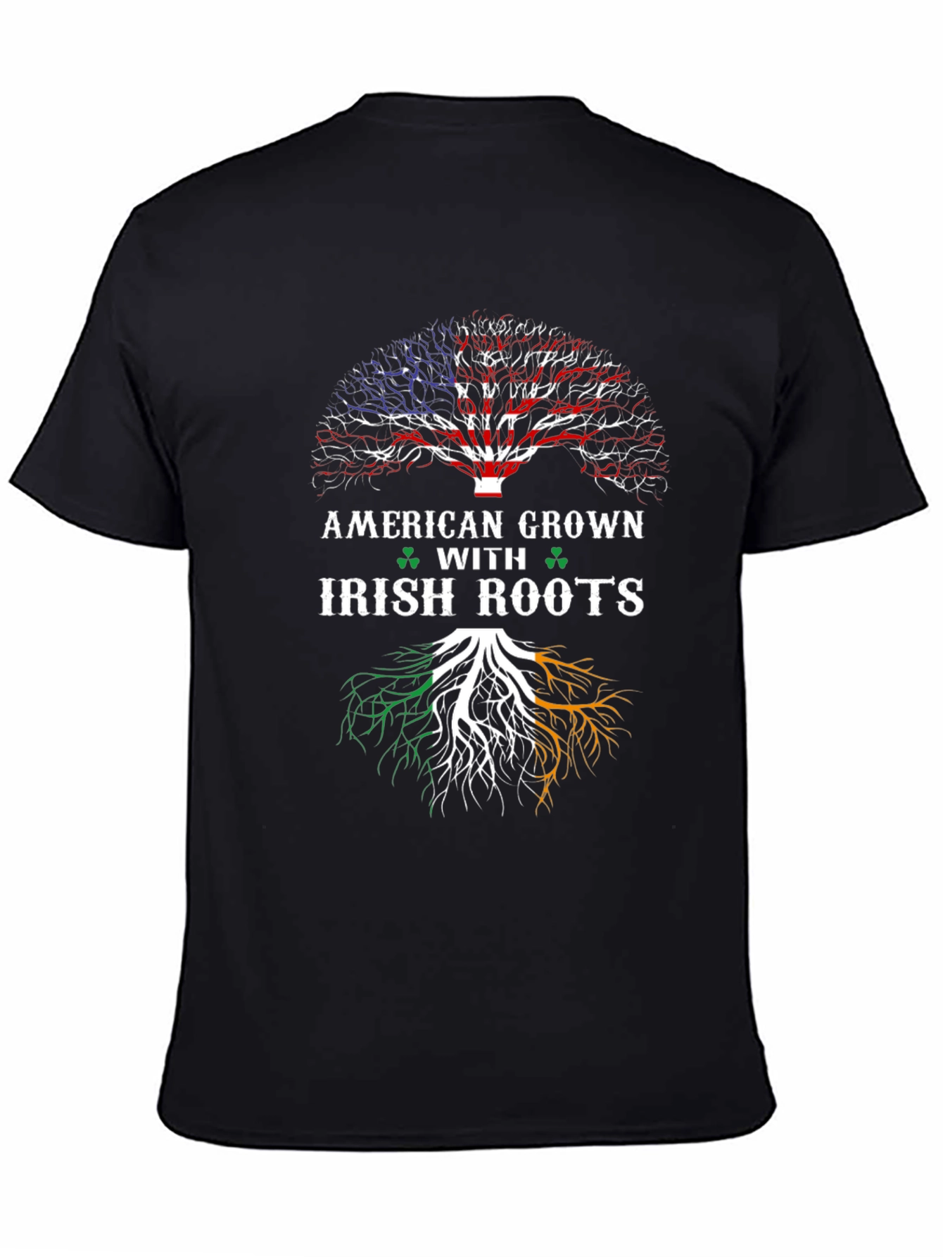American Grown Irish Roots Black T-Shirt