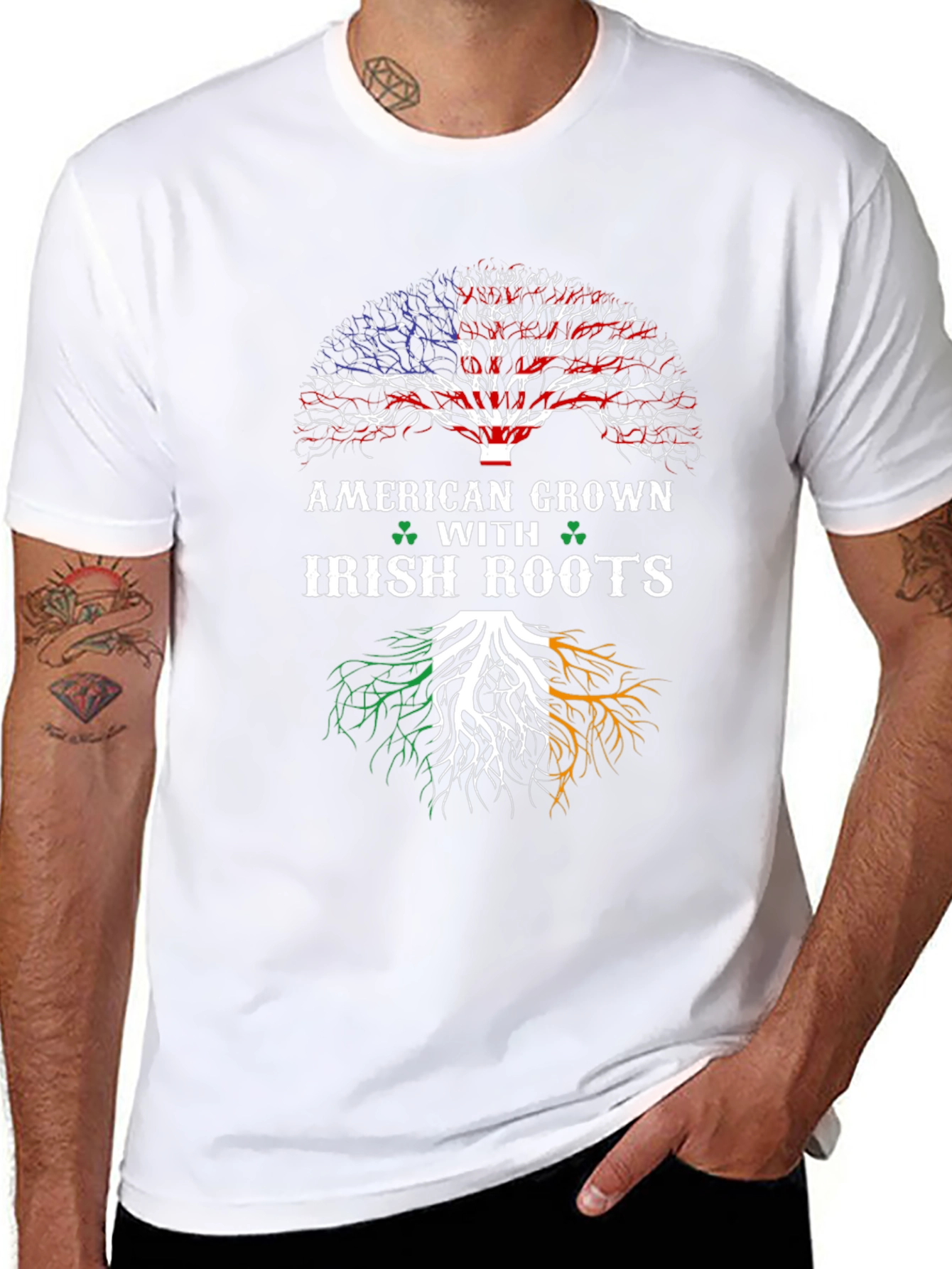 American Grown Irish Roots Black T-Shirt