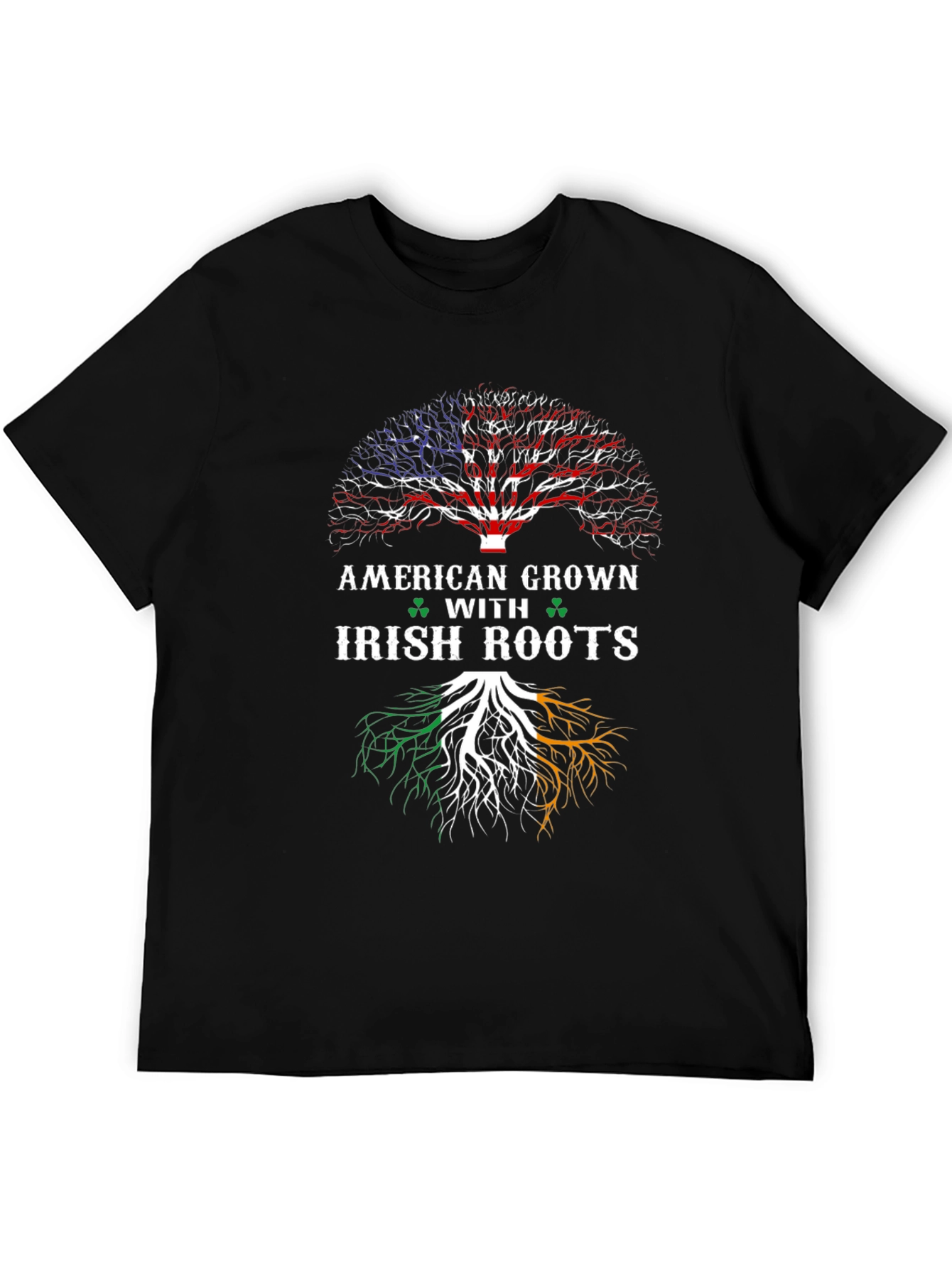 American Grown Irish Roots Black T-Shirt