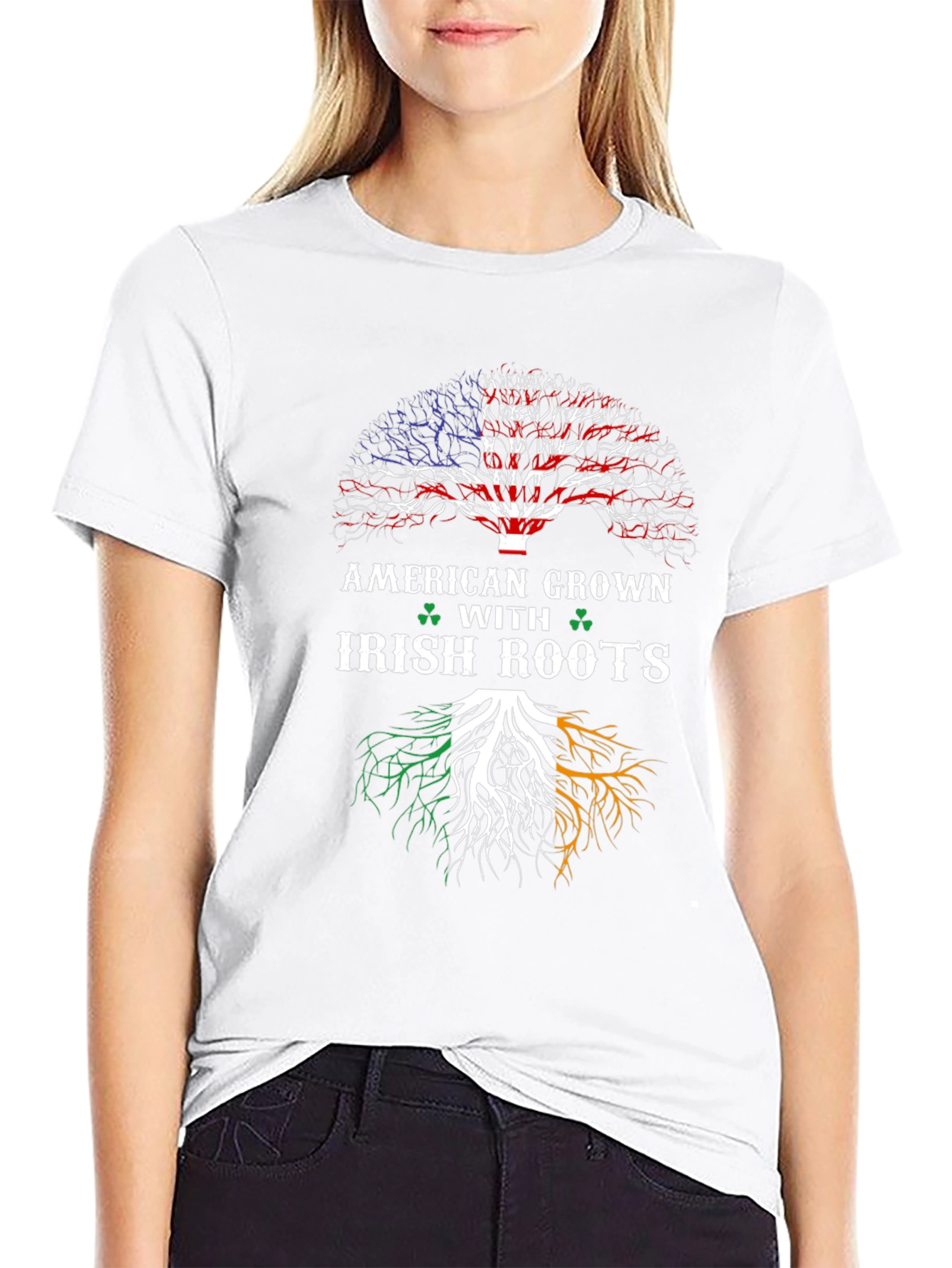 American Grown Irish Roots Black T-Shirt