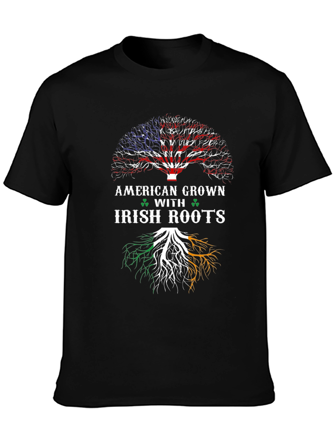 American Grown Irish Roots Black T-Shirt