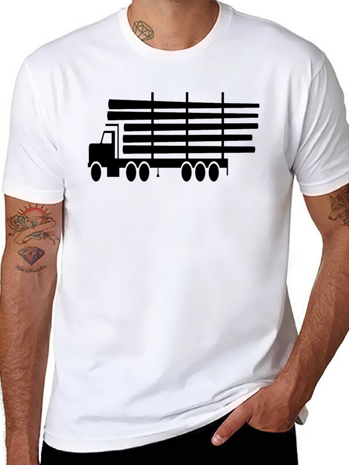 Trucking Life Graphic Tee - Black Cotton T-Shirt