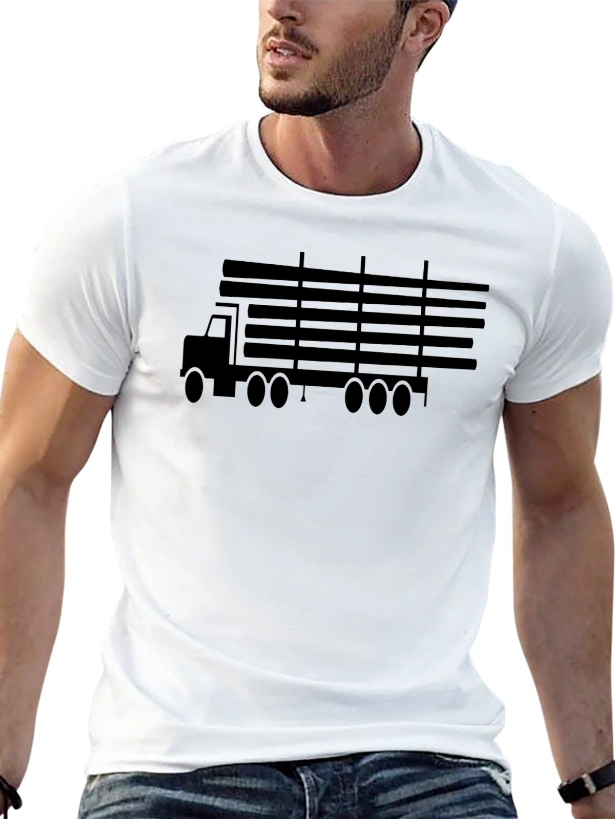 Trucking Life Graphic Tee - Black Cotton T-Shirt