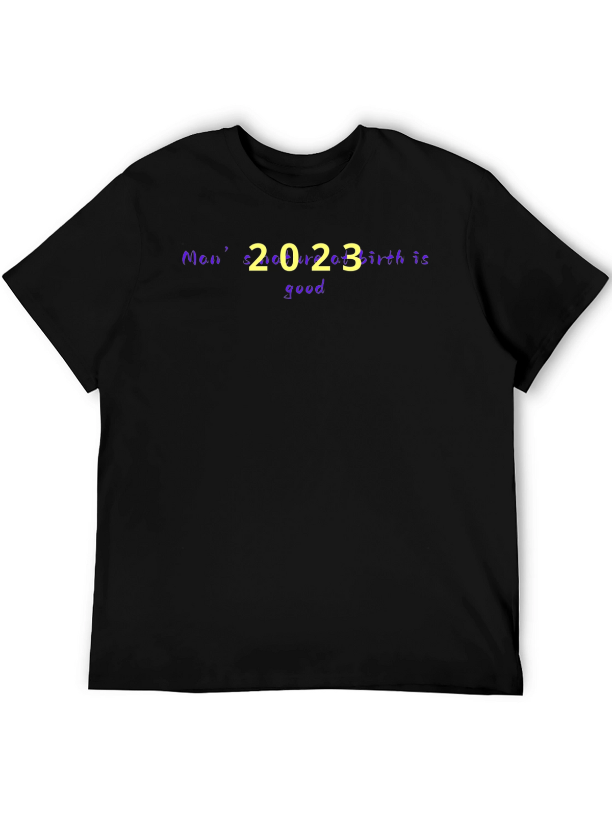 Mens 2023 Birth is Good Black Graphic Tee