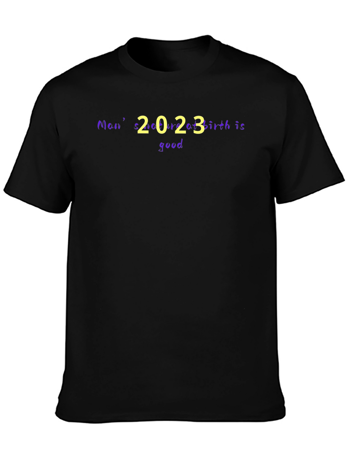 Mens 2023 Birth is Good Black Graphic Tee