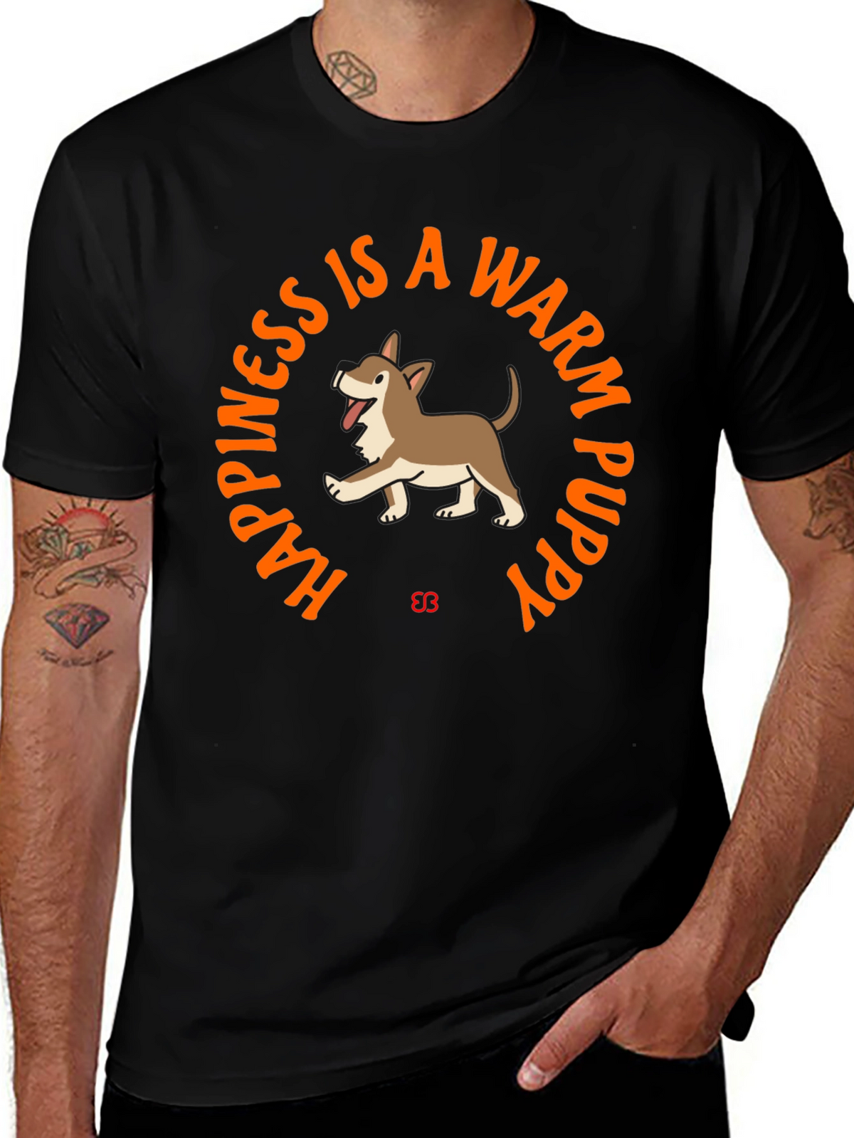 Happiness is a Warm Puppy Graphic T-Shirt