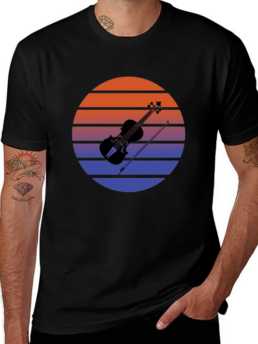 Retro Sunset Violin T-Shirt