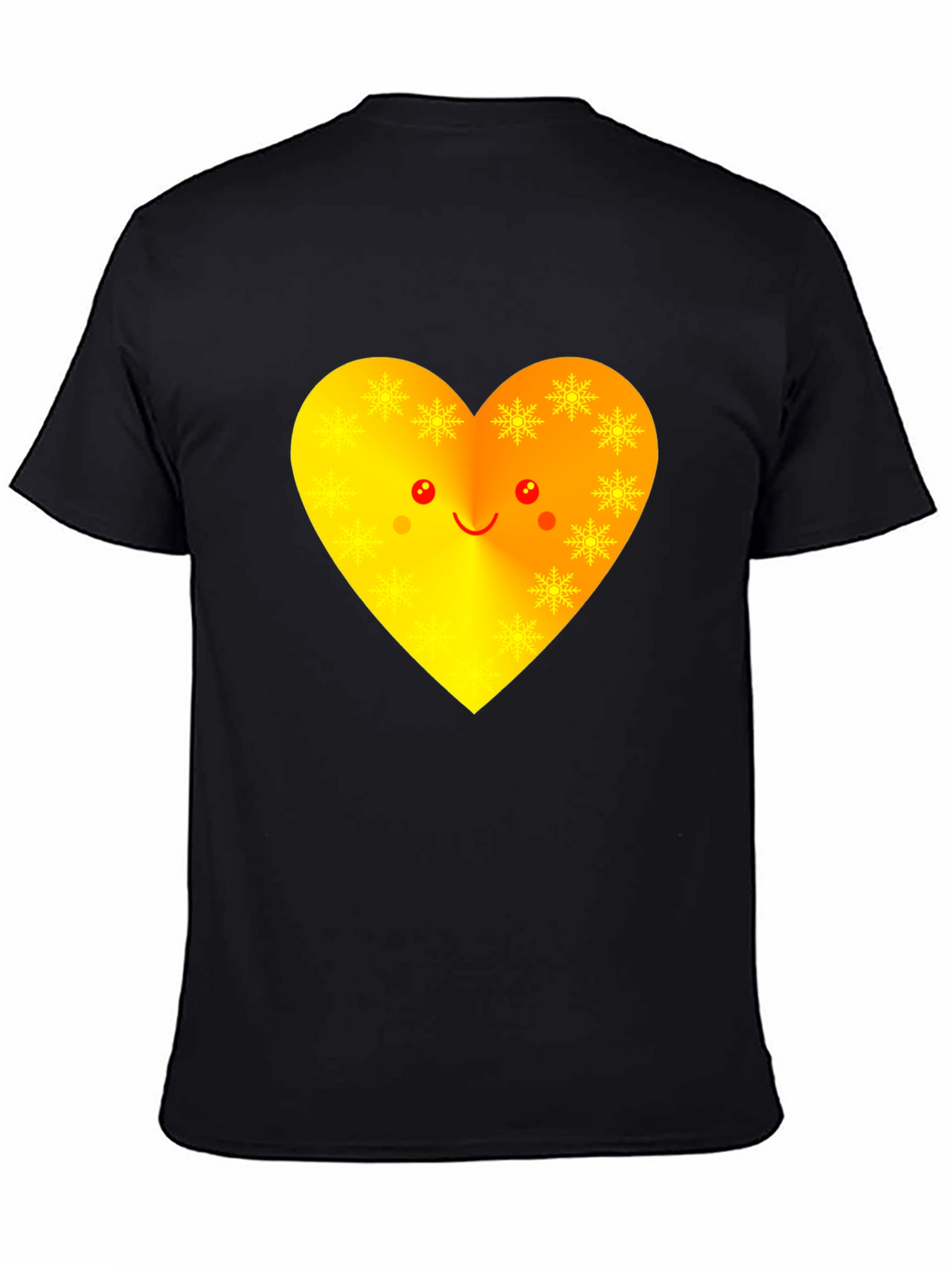 Heart Face Graphic Tee - Black Unisex T-Shirt