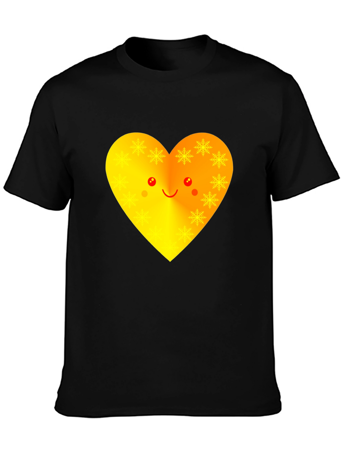 Heart Face Graphic Tee - Black Unisex T-Shirt