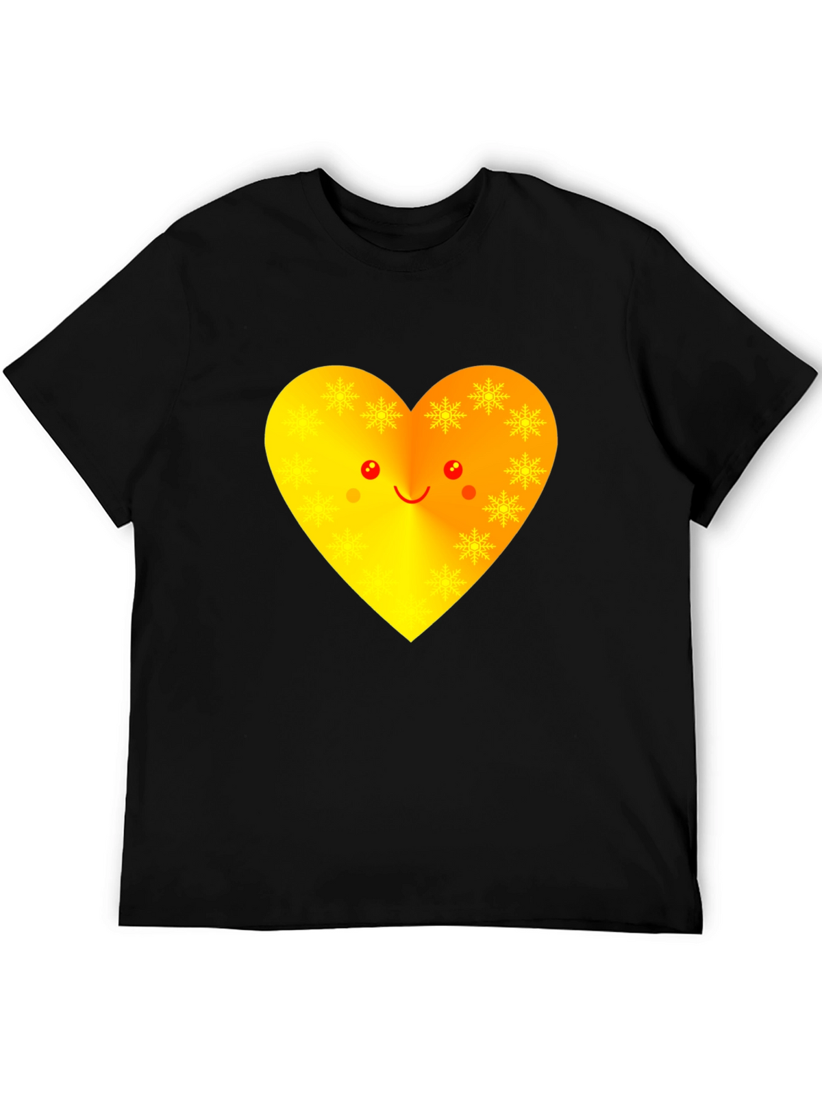 Heart Face Graphic Tee - Black Unisex T-Shirt