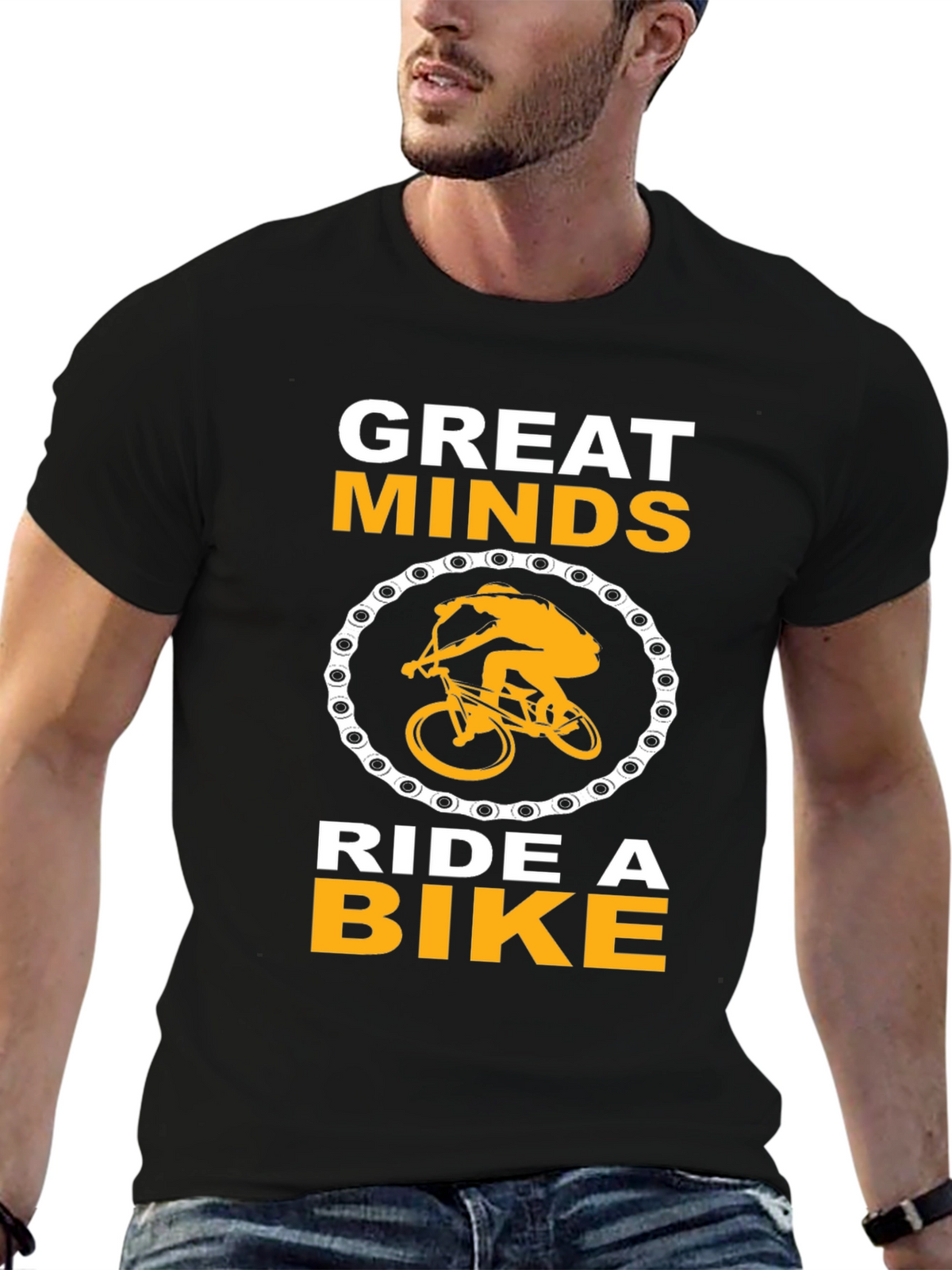 Great Minds Ride a Bike Black T-Shirt