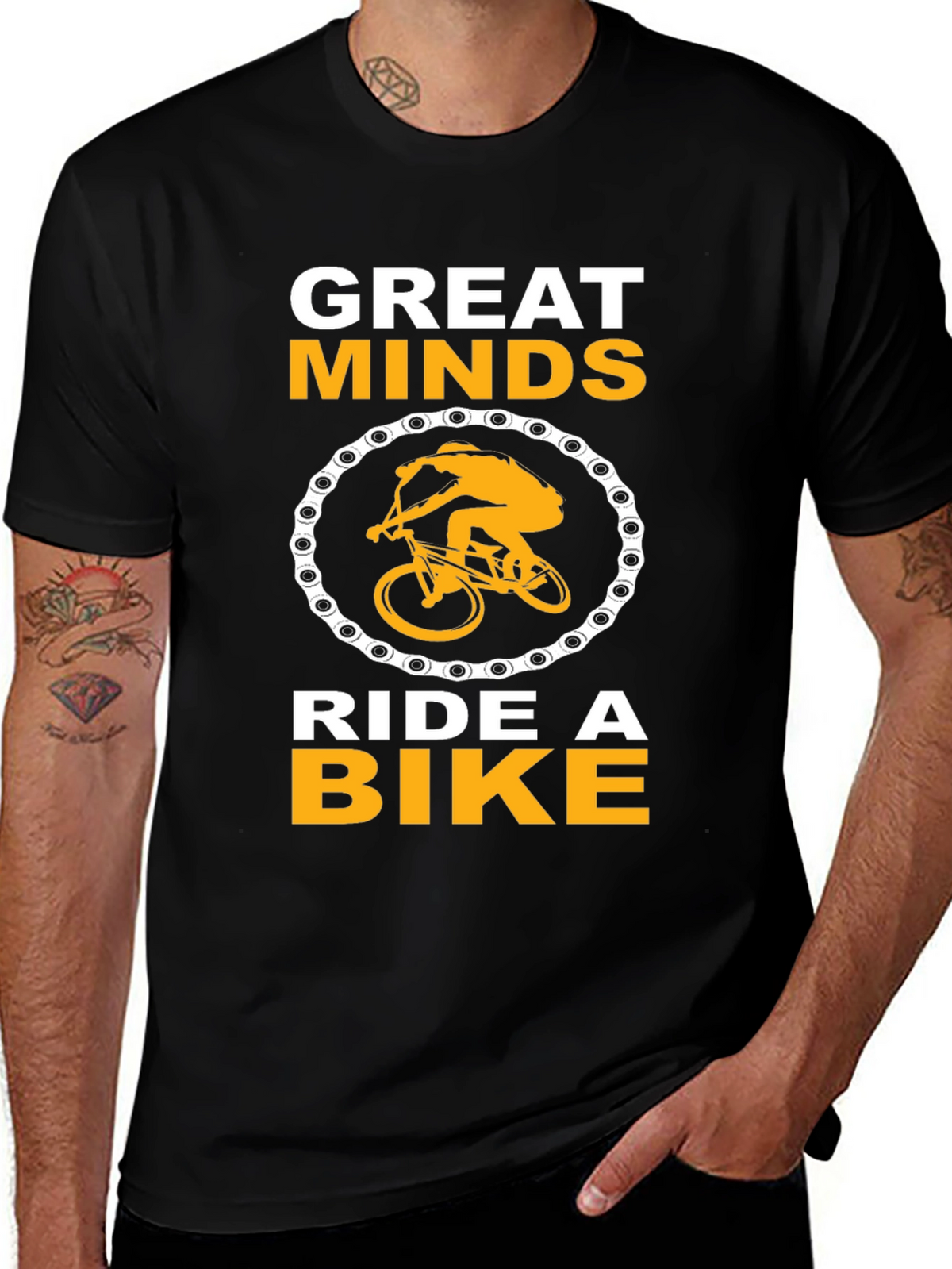 Great Minds Ride a Bike Black T-Shirt