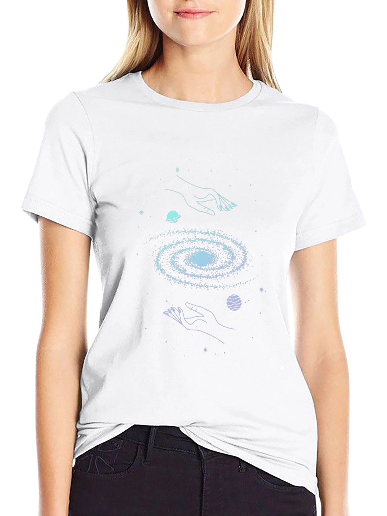 Cosmic Hands Galaxy T-Shirt - Unisex Graphic Tee