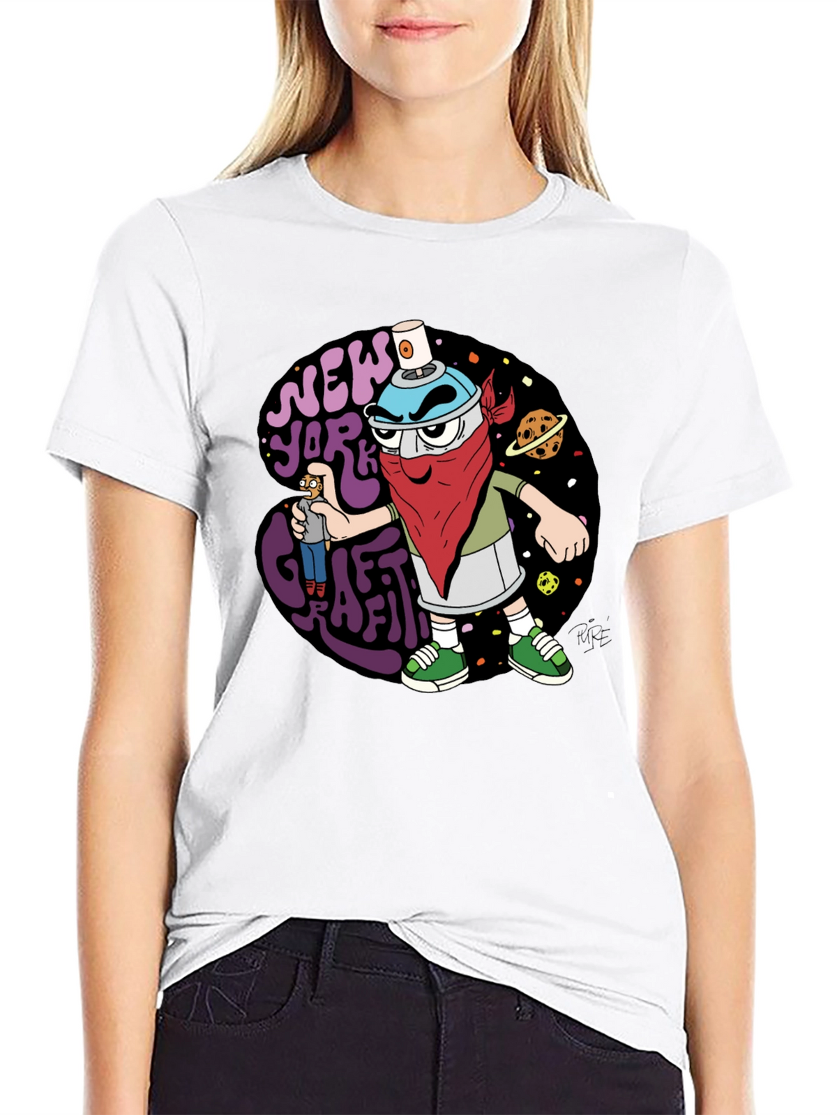 New York Graffiti Cartoon T-Shirt