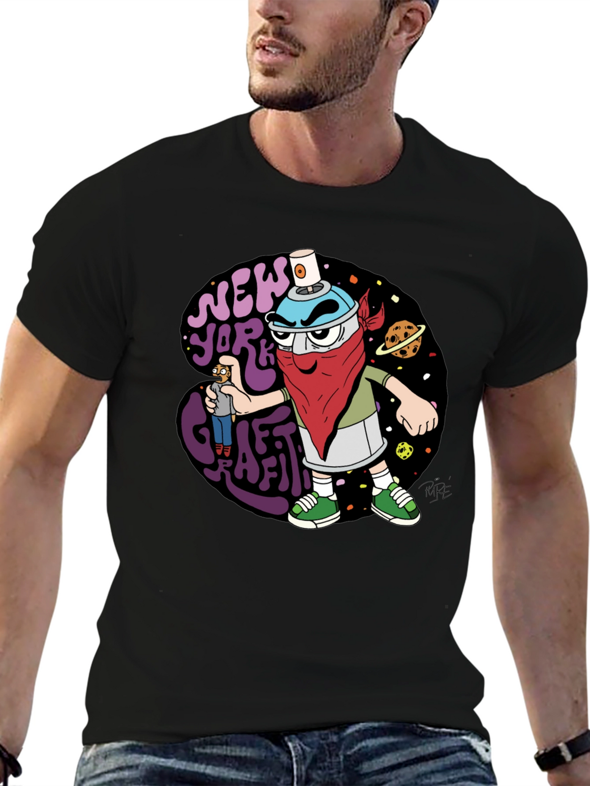 New York Graffiti Cartoon T-Shirt