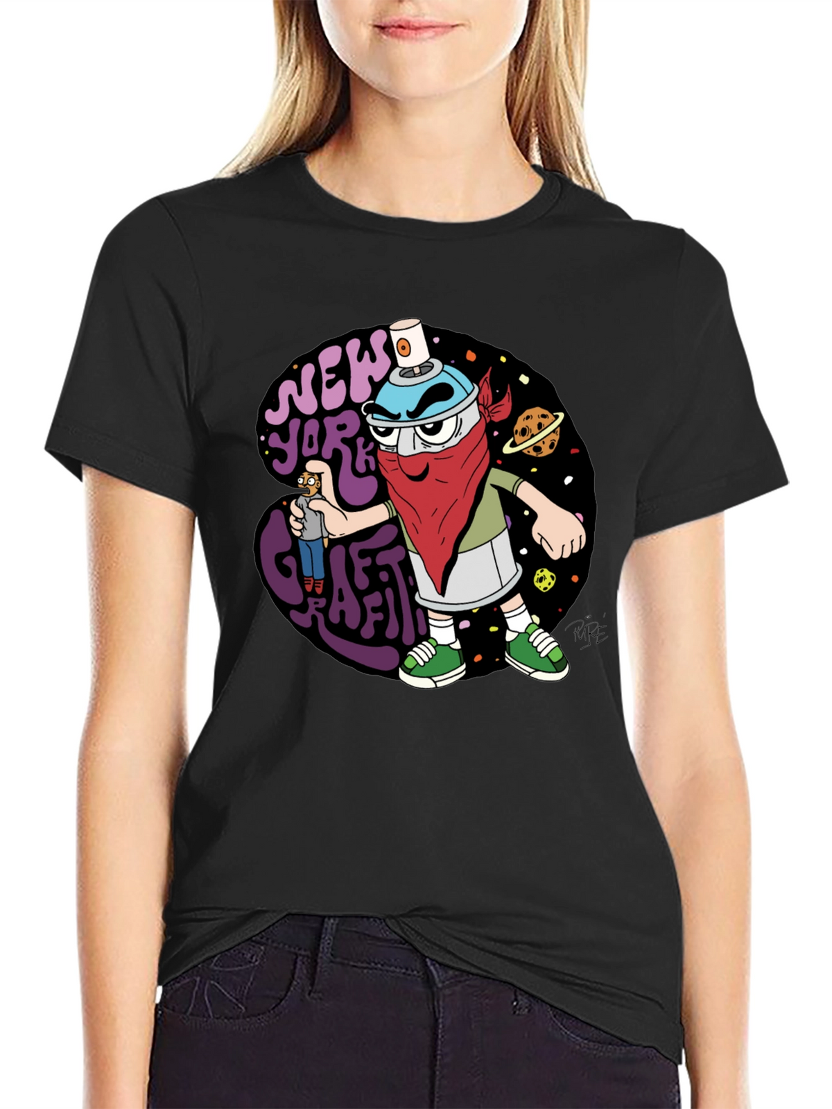 New York Graffiti Cartoon T-Shirt