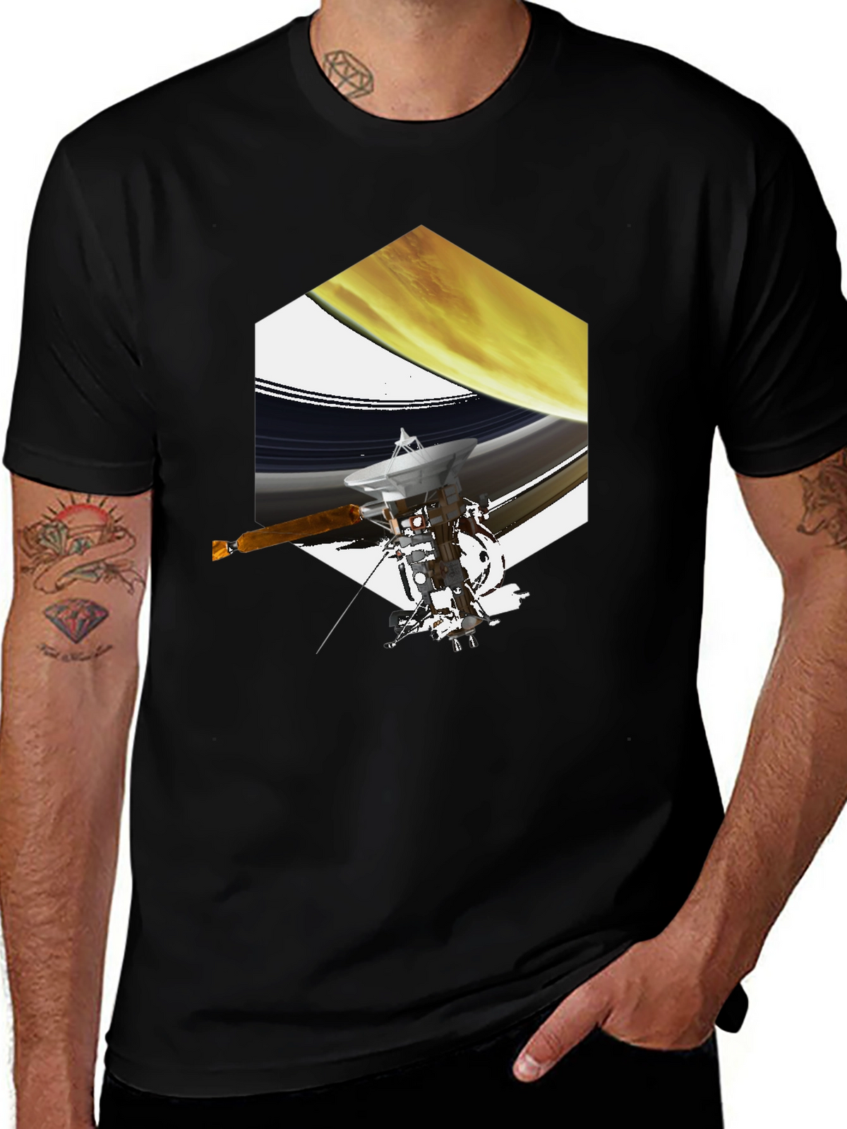 Cassini Saturn Space Mission Graphic T-Shirt