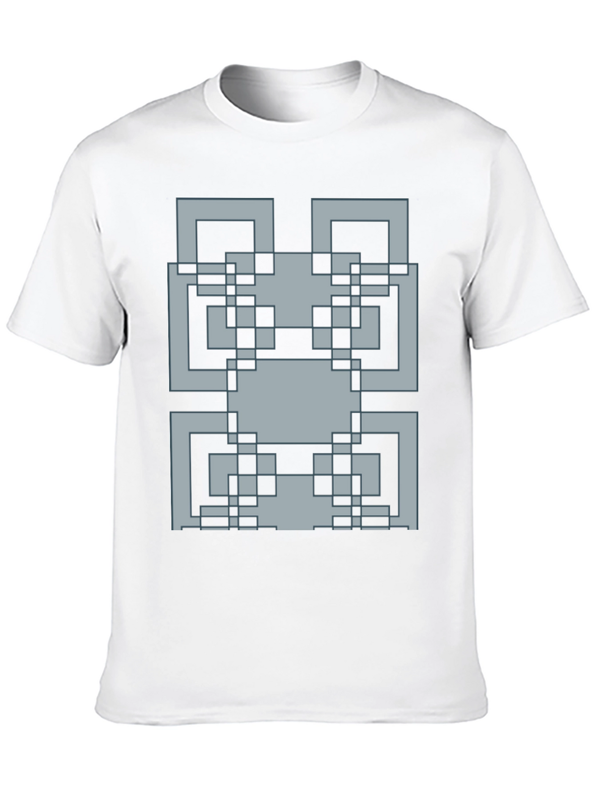 Pixelated Pattern Graphic Tee - Retro Style