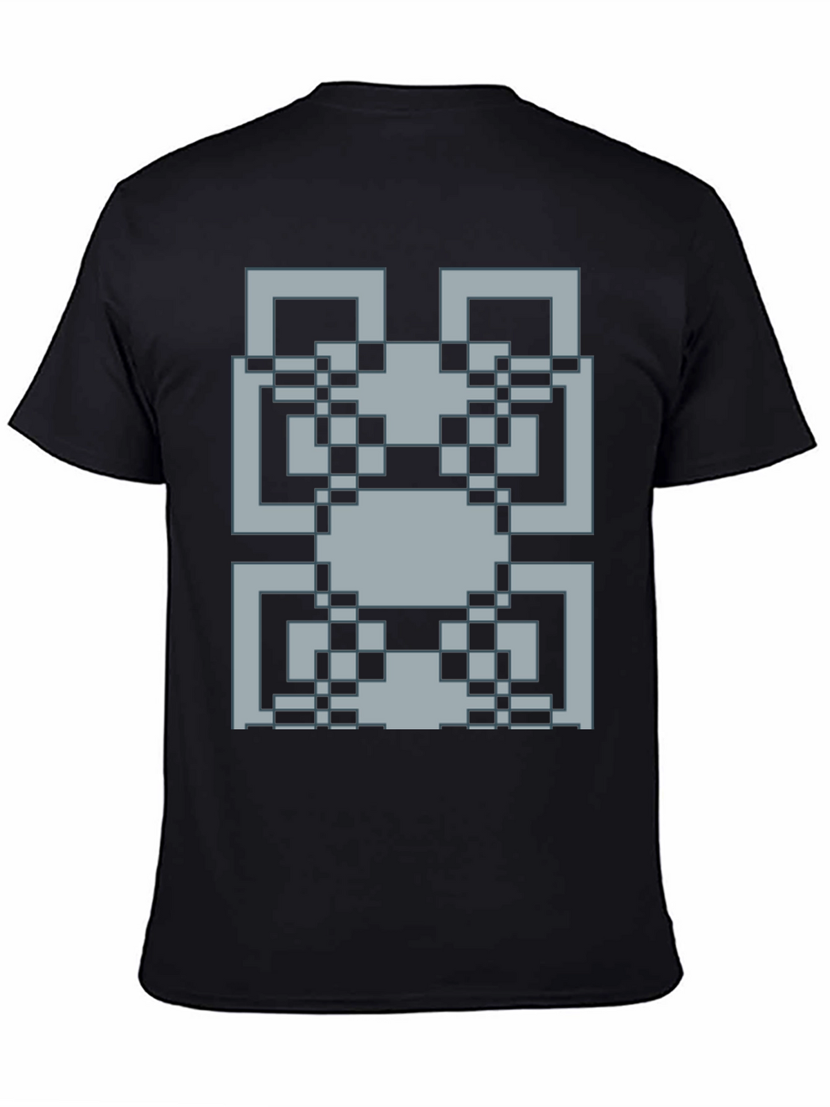 Pixelated Pattern Graphic Tee - Retro Style