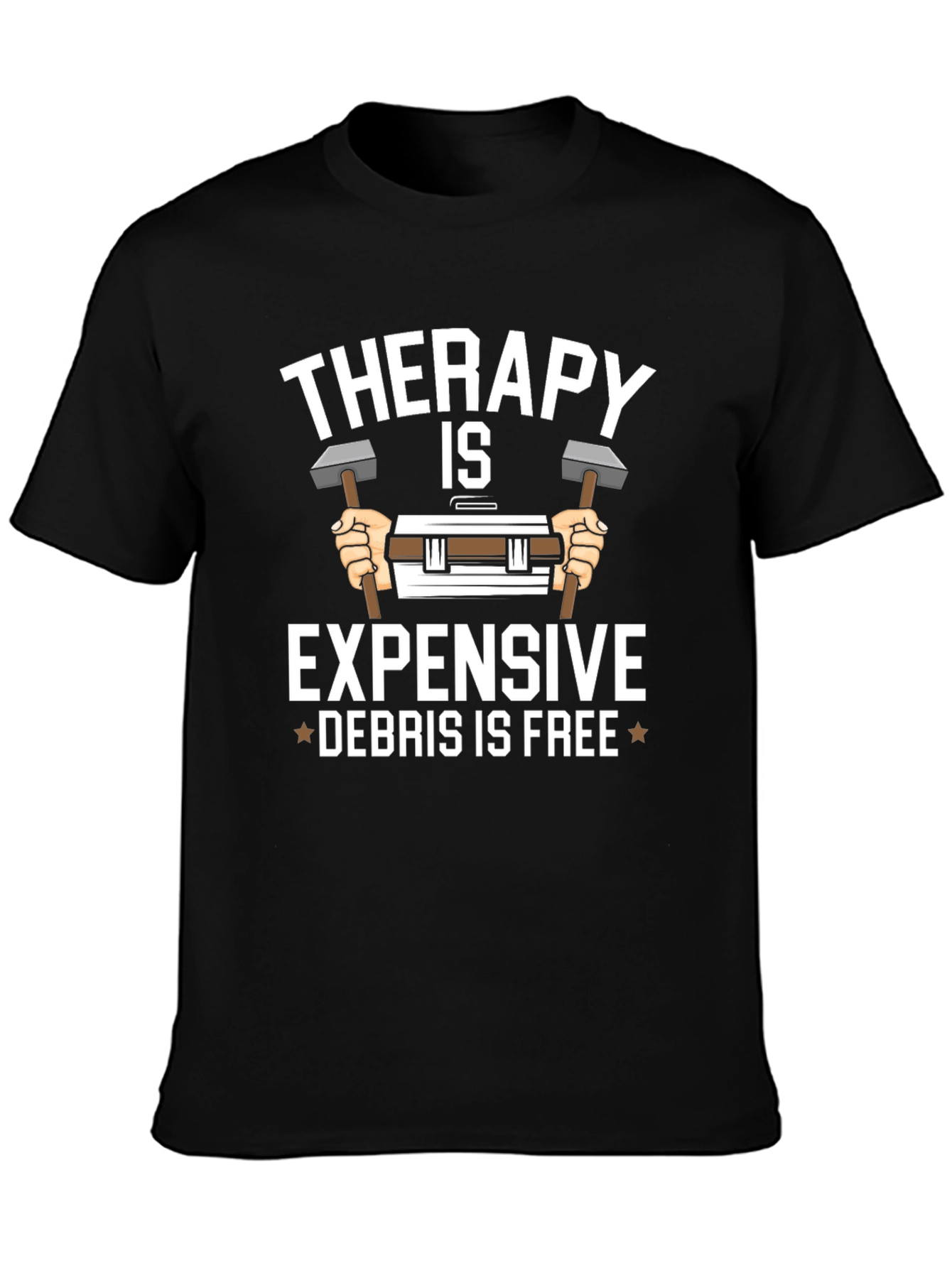 Therapy is Expensive Debris is Free Black T-Shirt