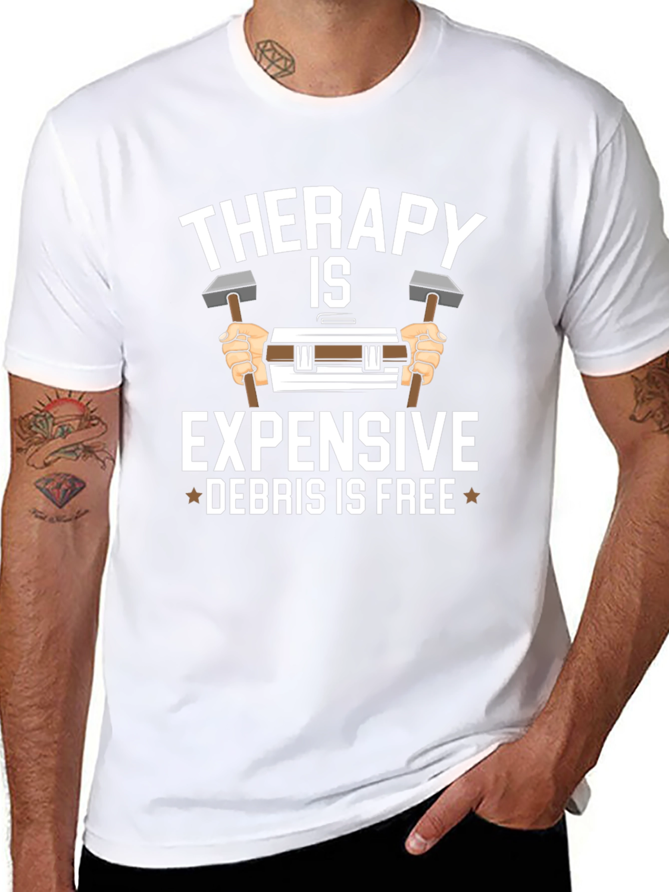 Therapy is Expensive Debris is Free Black T-Shirt