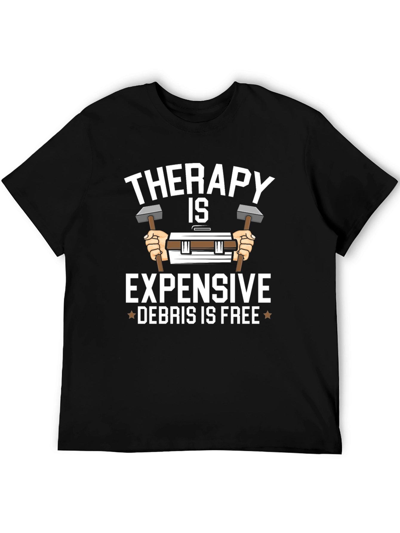 Therapy is Expensive Debris is Free Black T-Shirt