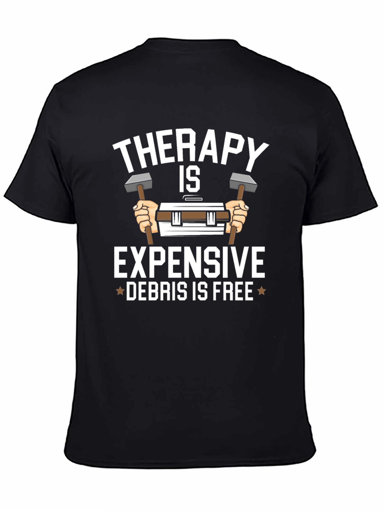 Therapy is Expensive Debris is Free Black T-Shirt