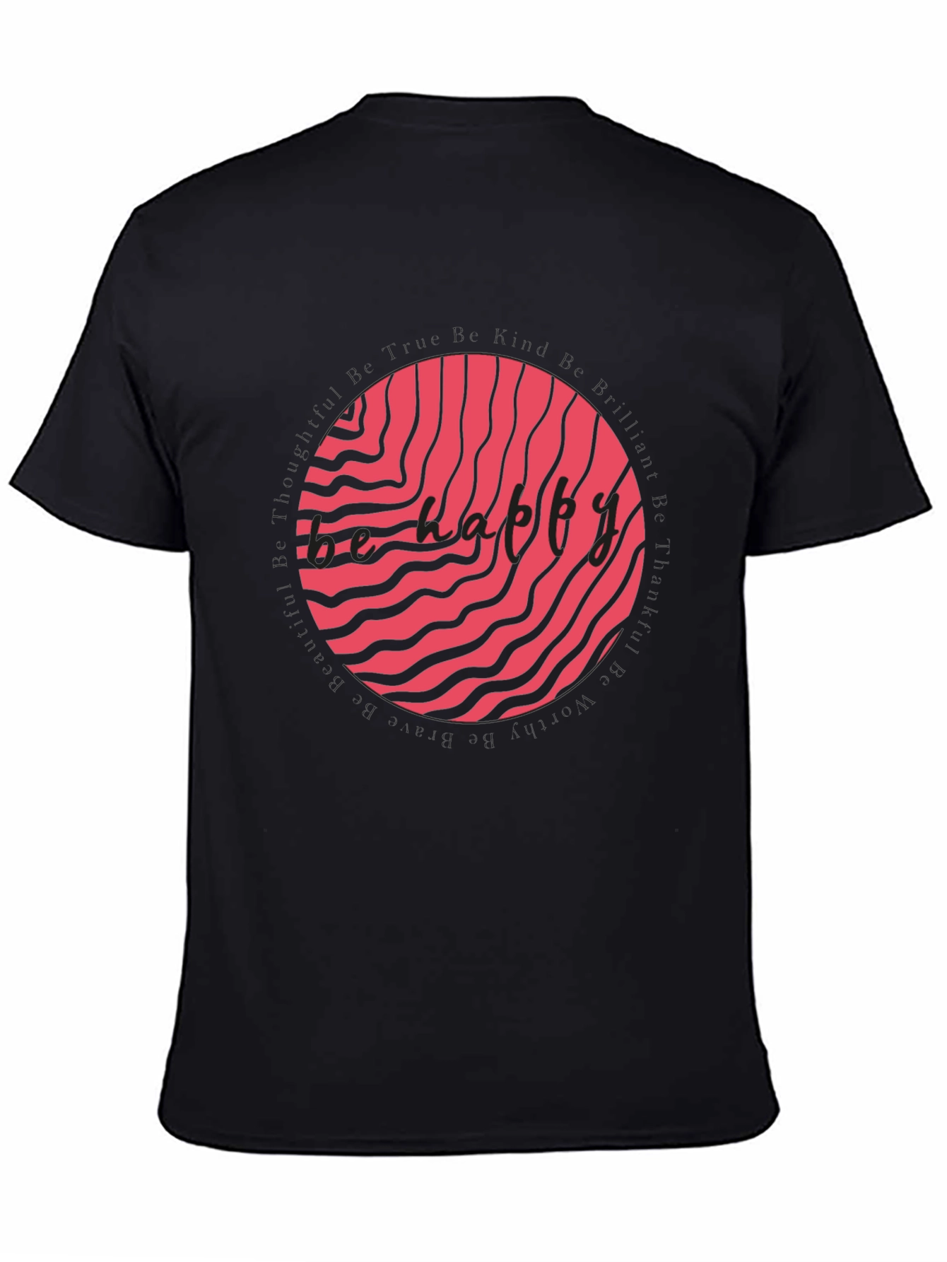 Trendy Black T-Shirt with Abstract Graphic